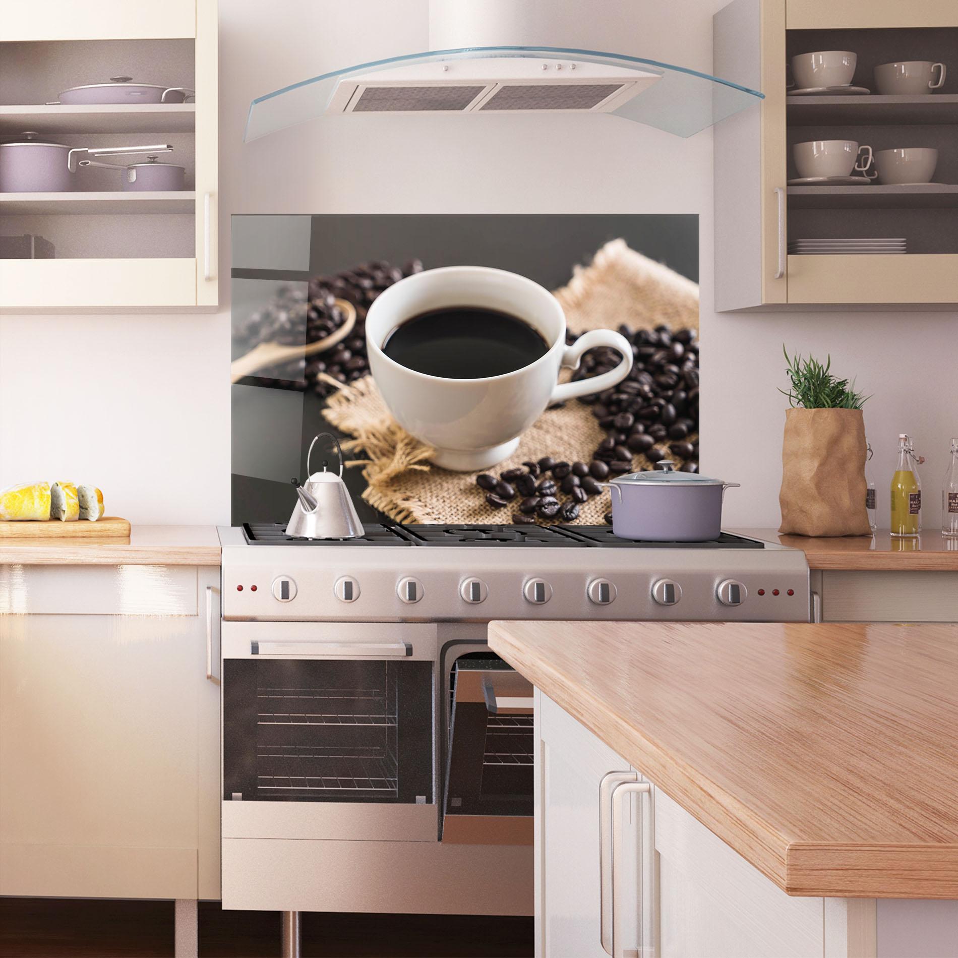 Panou Sticla Bucatarie Dark Beans Coffee mockup 1