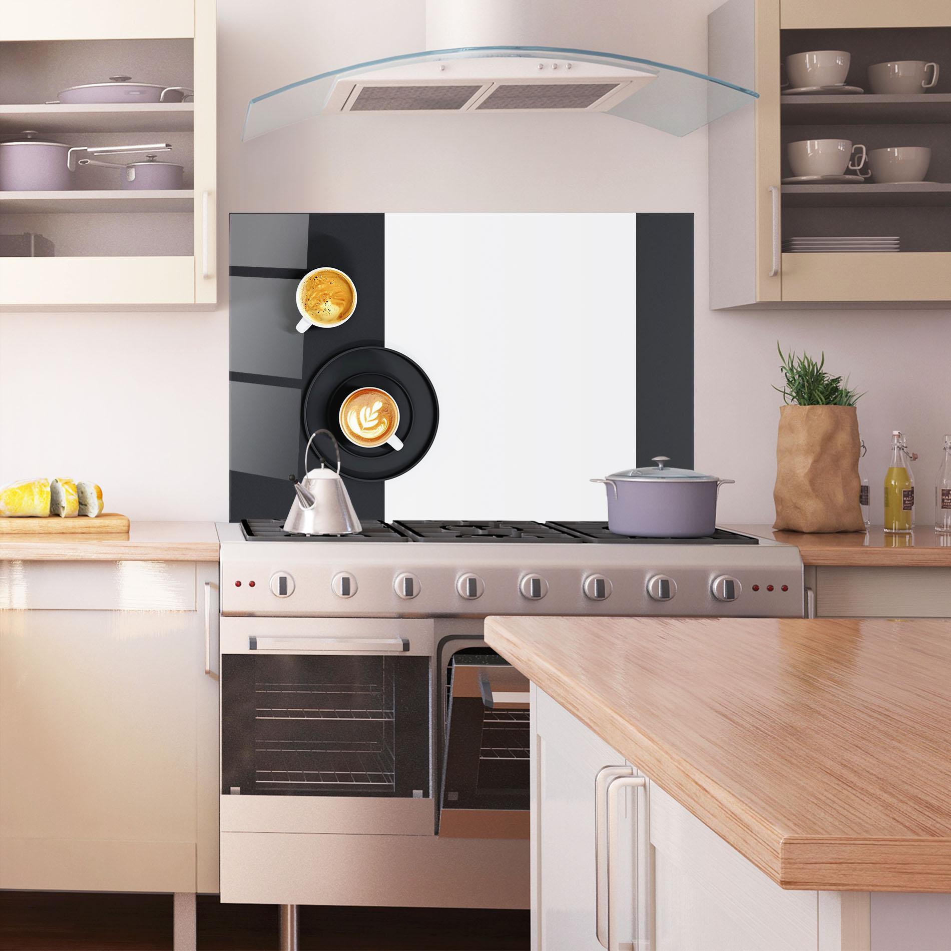 Panou Sticla Bucatarie White Coffee Cup mockup 1