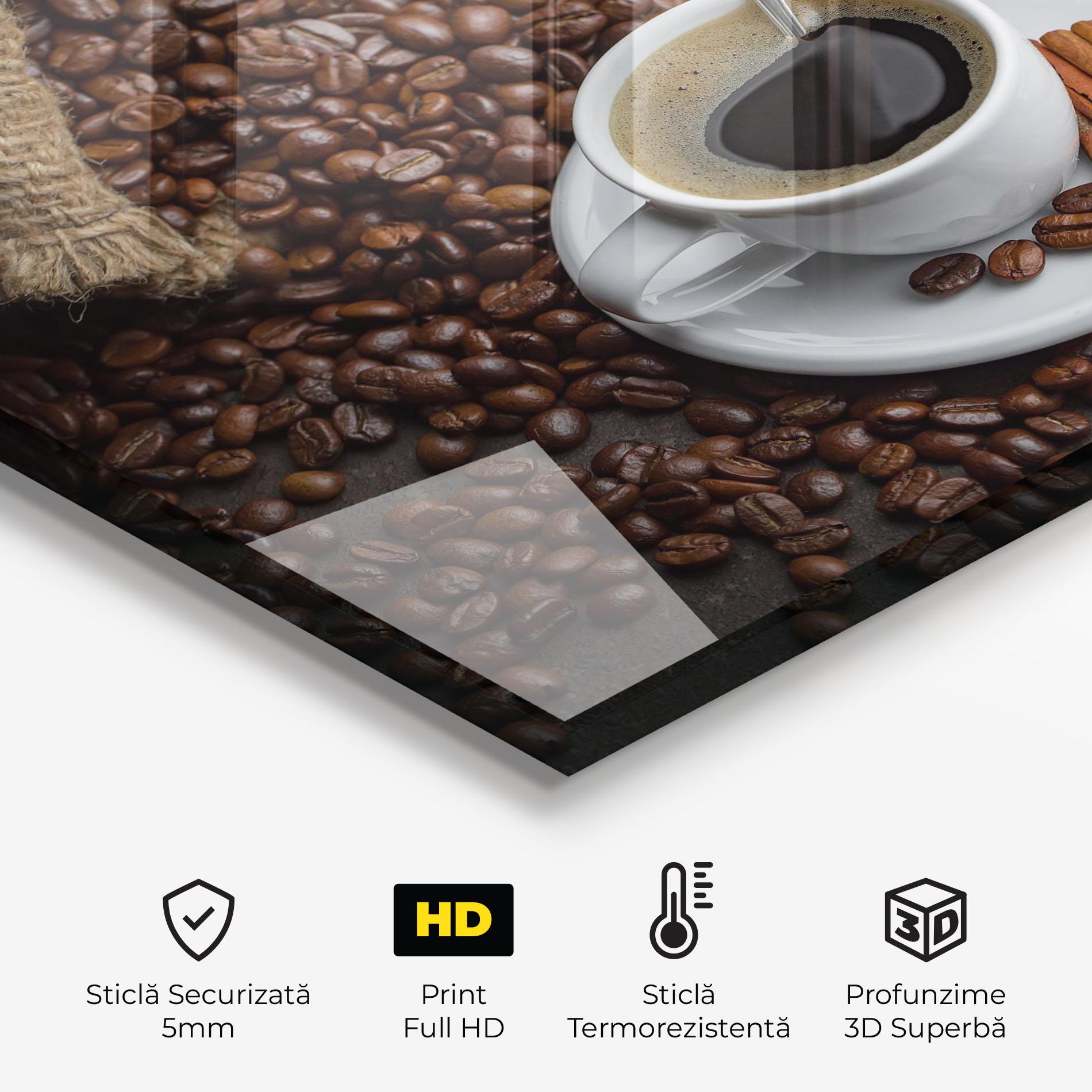 Panou Sticla Bucatarie Black Coffee Bean mockup 2