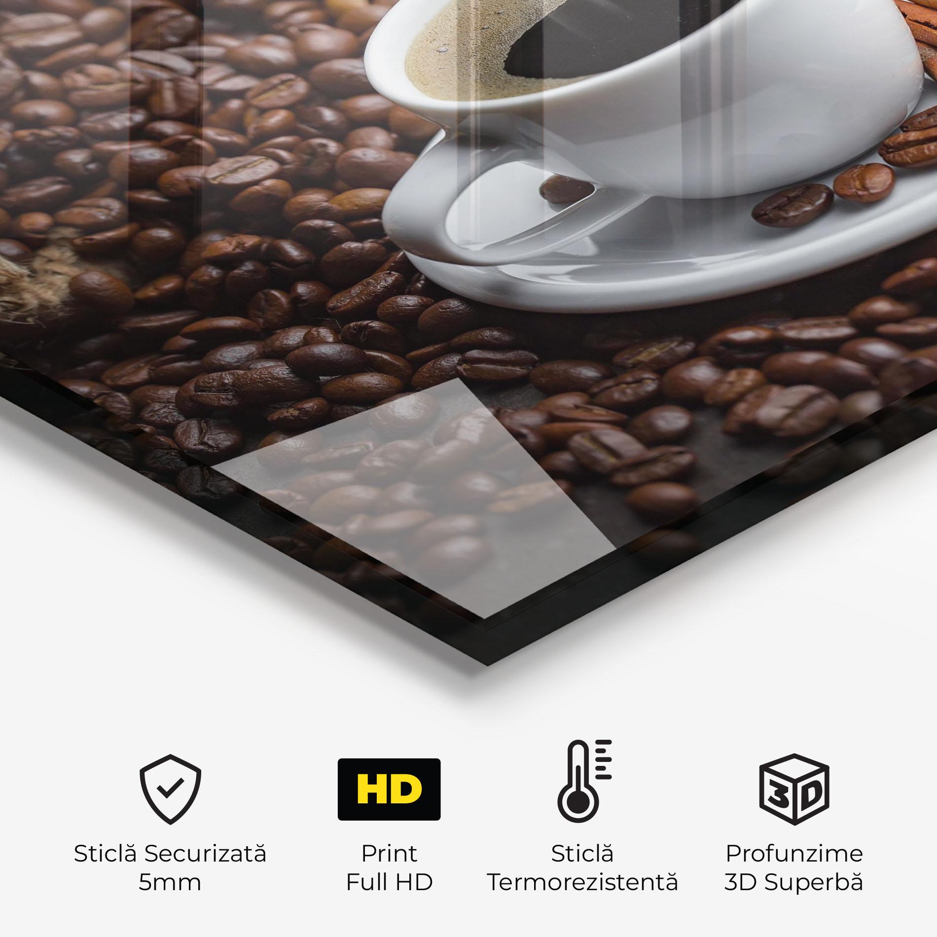 Panou Sticla Bucatarie Black Coffee Beans mockup 2