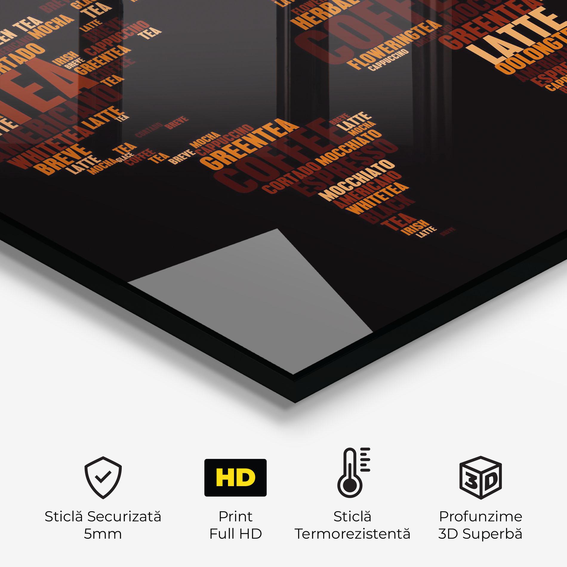 Panou Sticla Bucatarie Coffee Black Map mockup 2