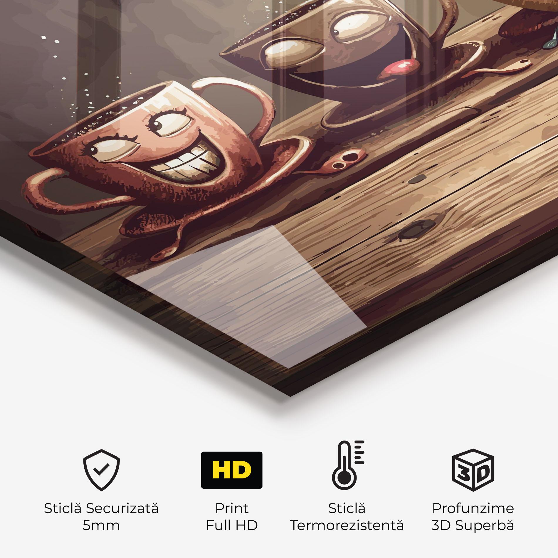 Panou Sticla Bucatarie Coffee Faces mockup 2