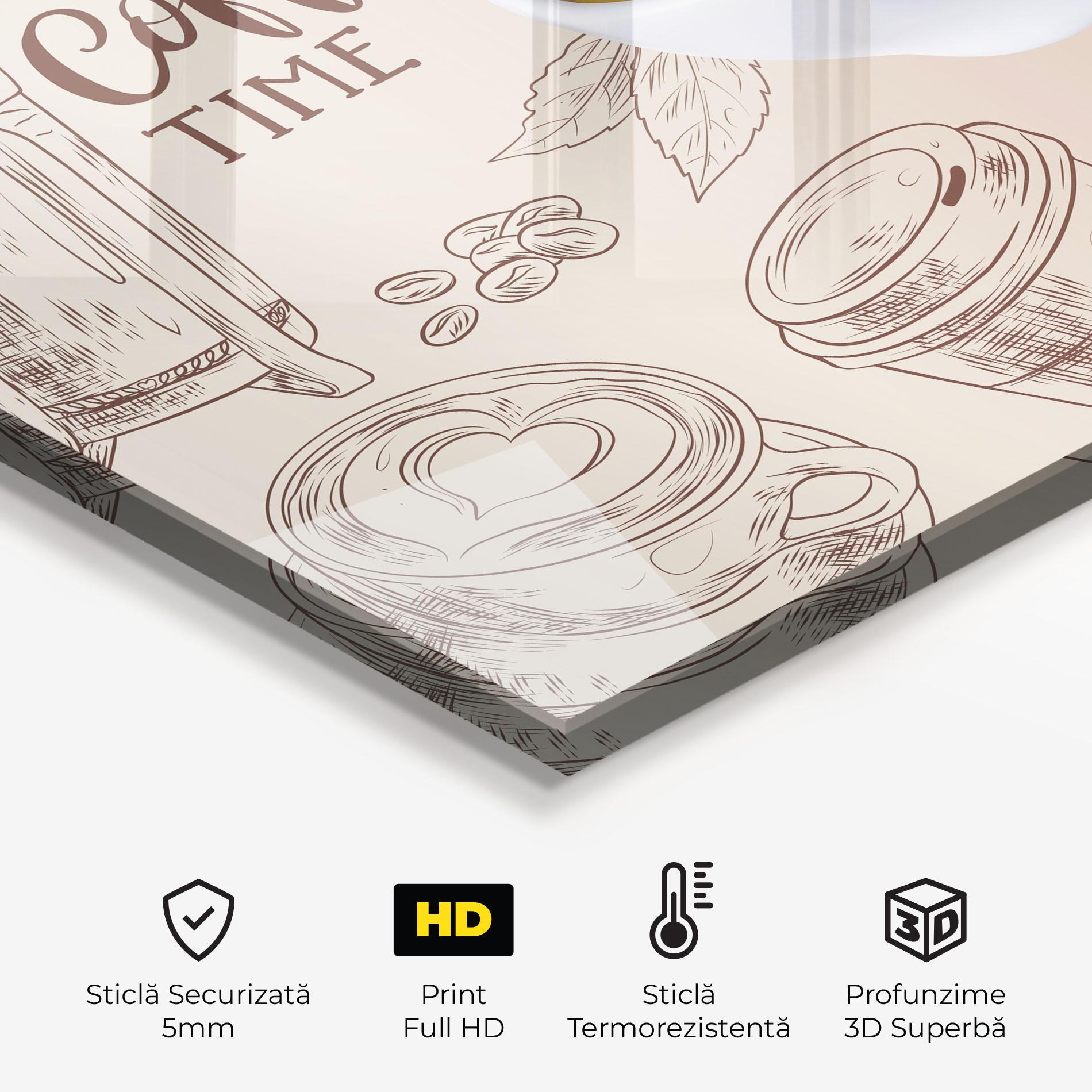 Panou Sticla Bucatarie Coffee Time mockup 2