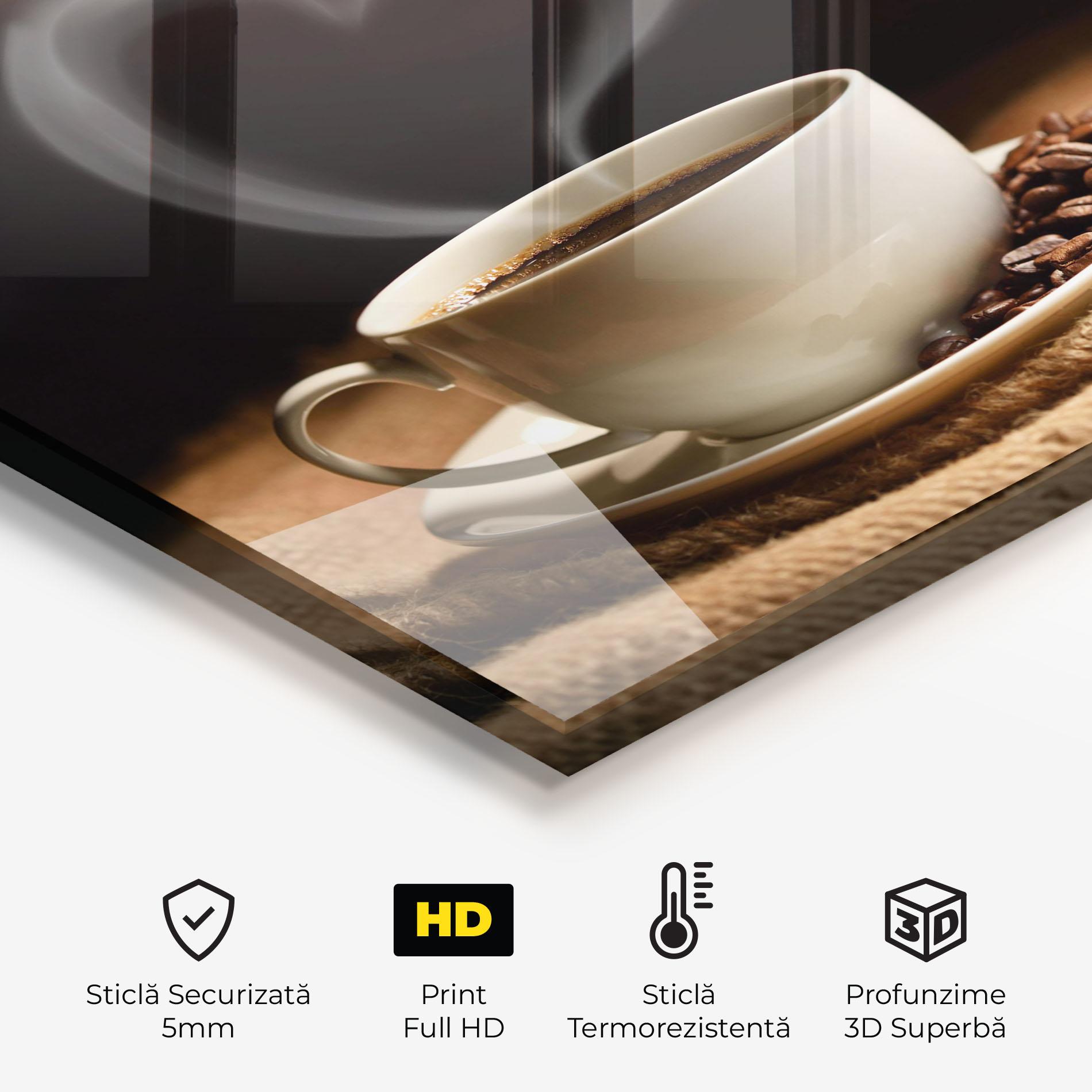 Panou Sticla Bucatarie Heart Coffee Smoke mockup 2