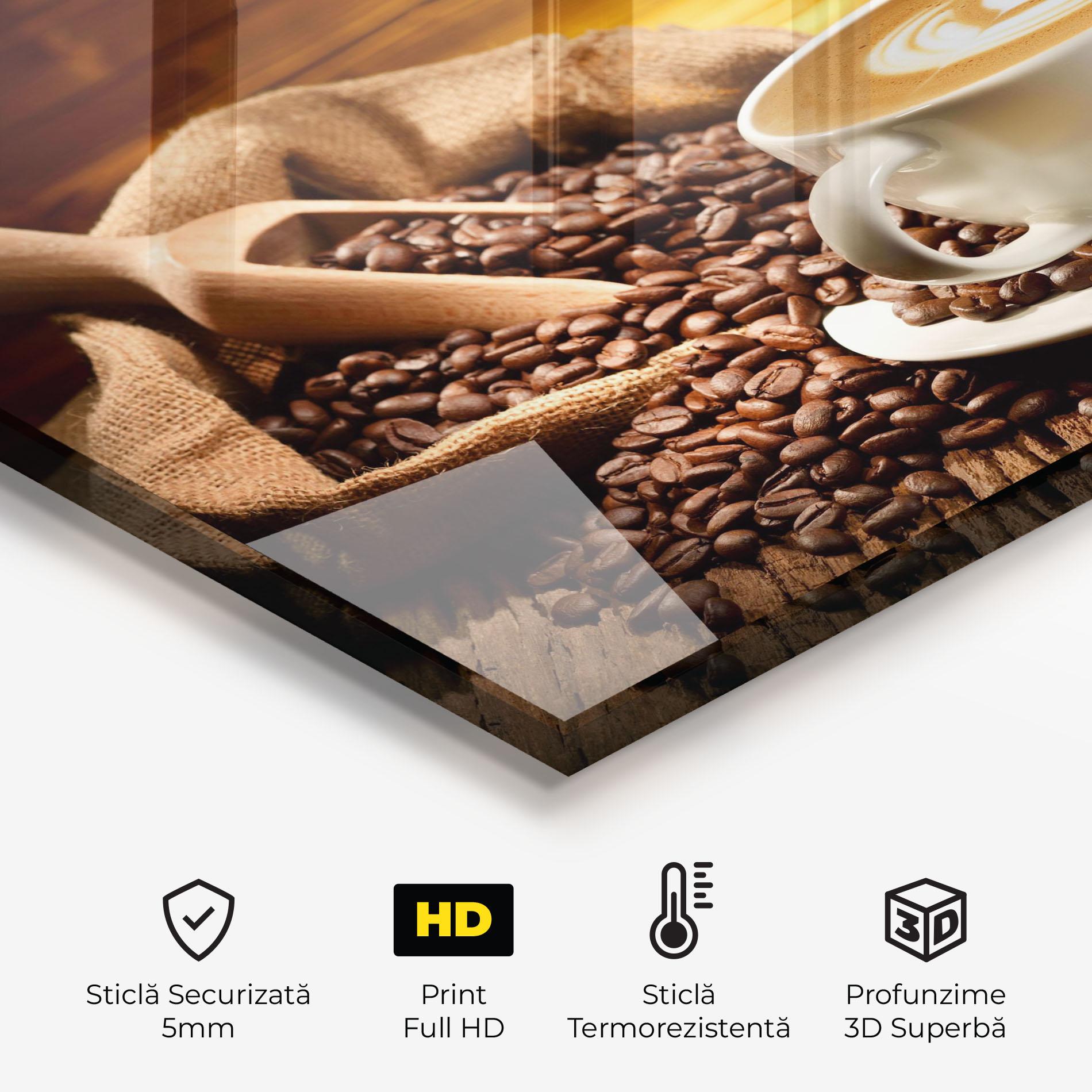 Panou Sticla Bucatarie Latte Coffee mockup 2