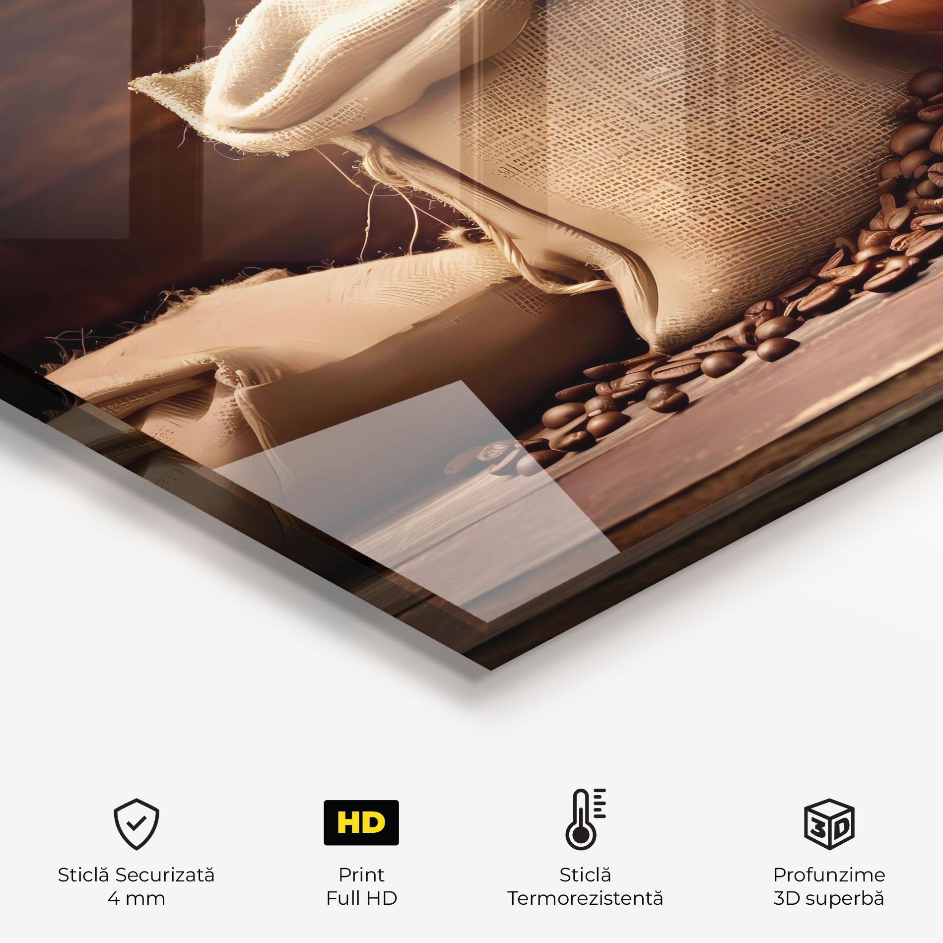 Panou Sticla Bucatarie Big Bag Of Coffee Beans mockup 2