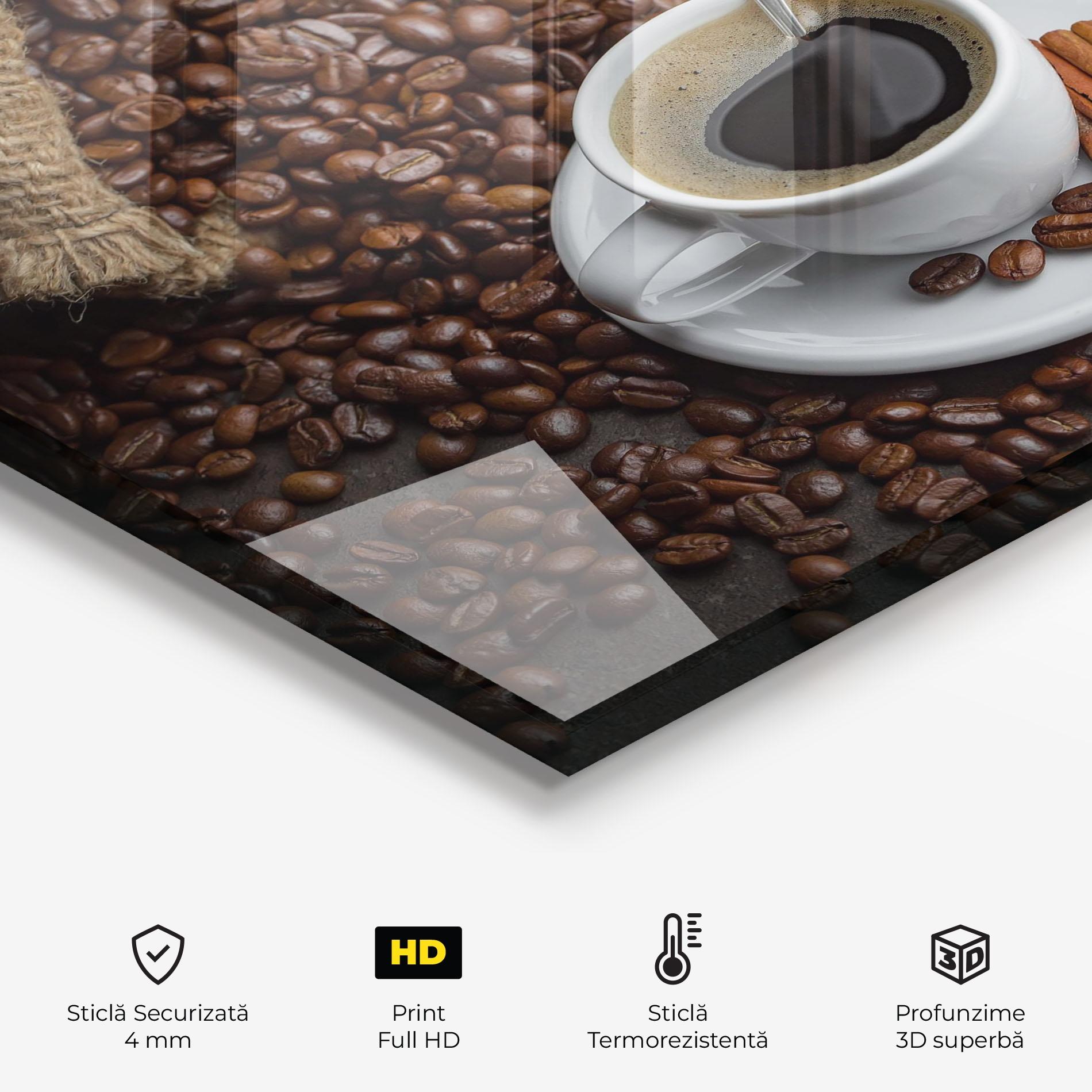 Panou Sticla Bucatarie Black Coffee Bean mockup 2