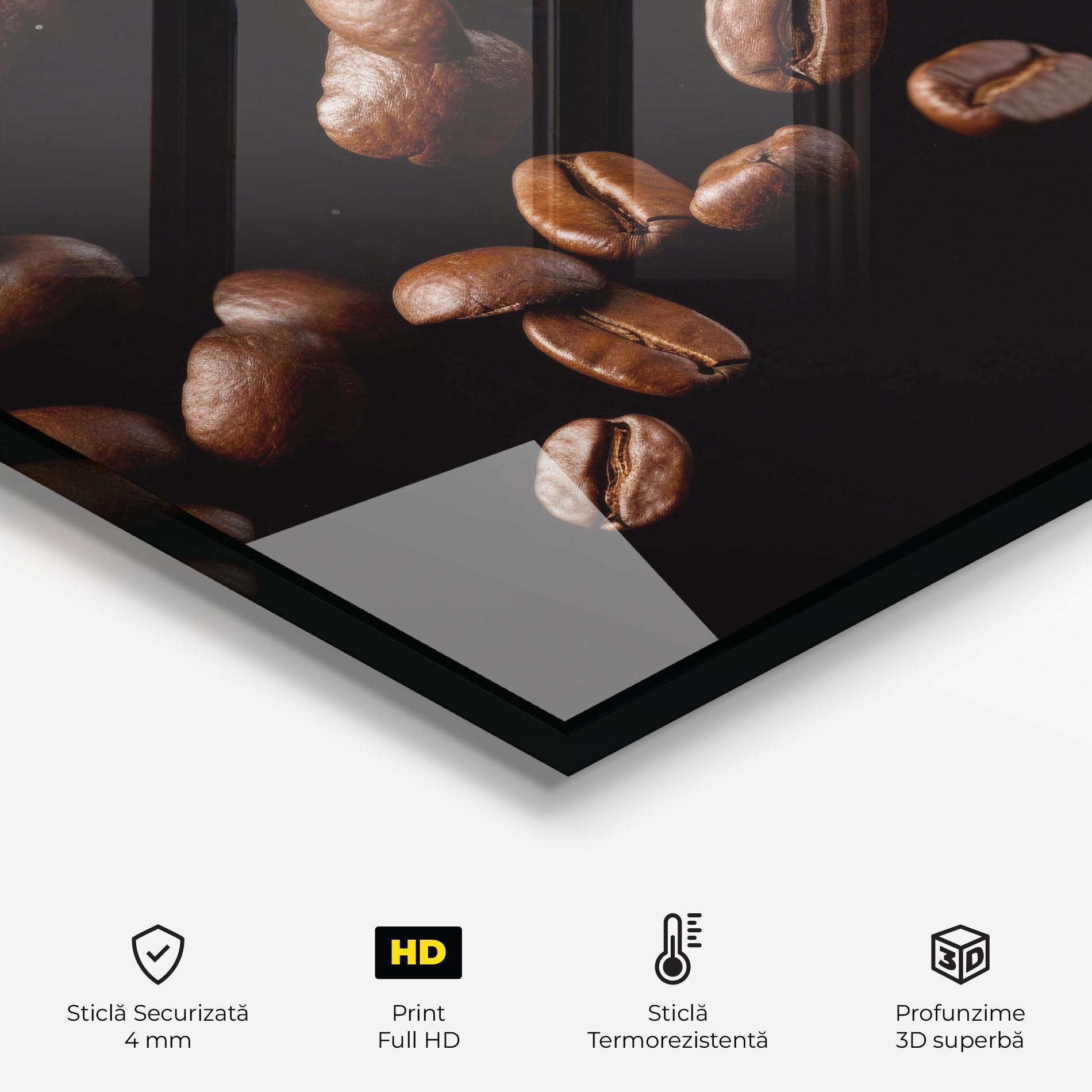 Panou Sticla Bucatarie Coffee Beans Floating mockup 2