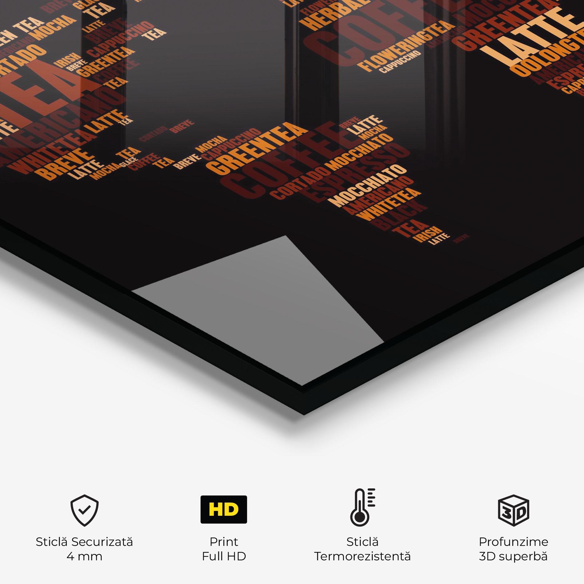 Panou Sticla Bucatarie Coffee Black Map mockup 2