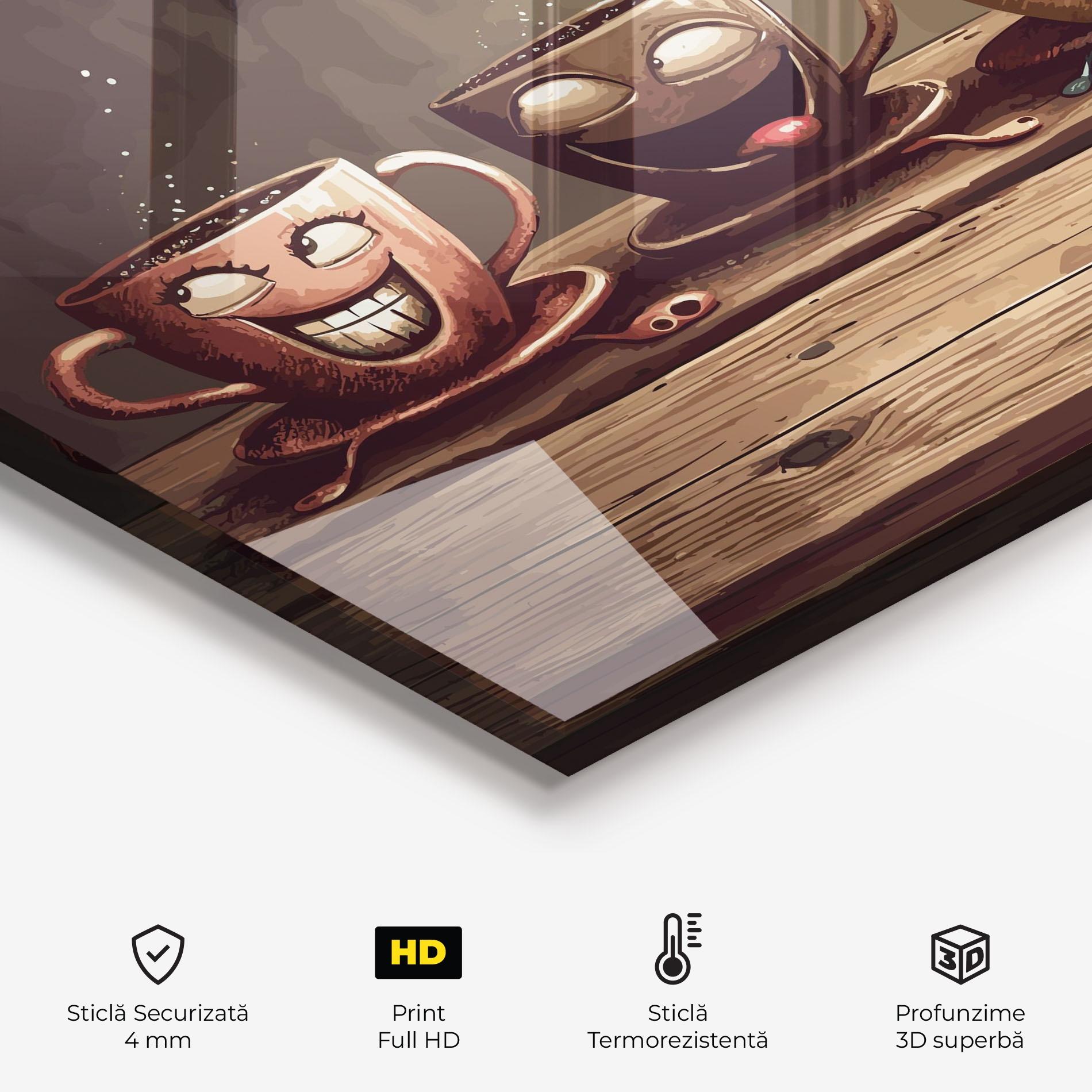 Panou Sticla Bucatarie Coffee Faces mockup 2