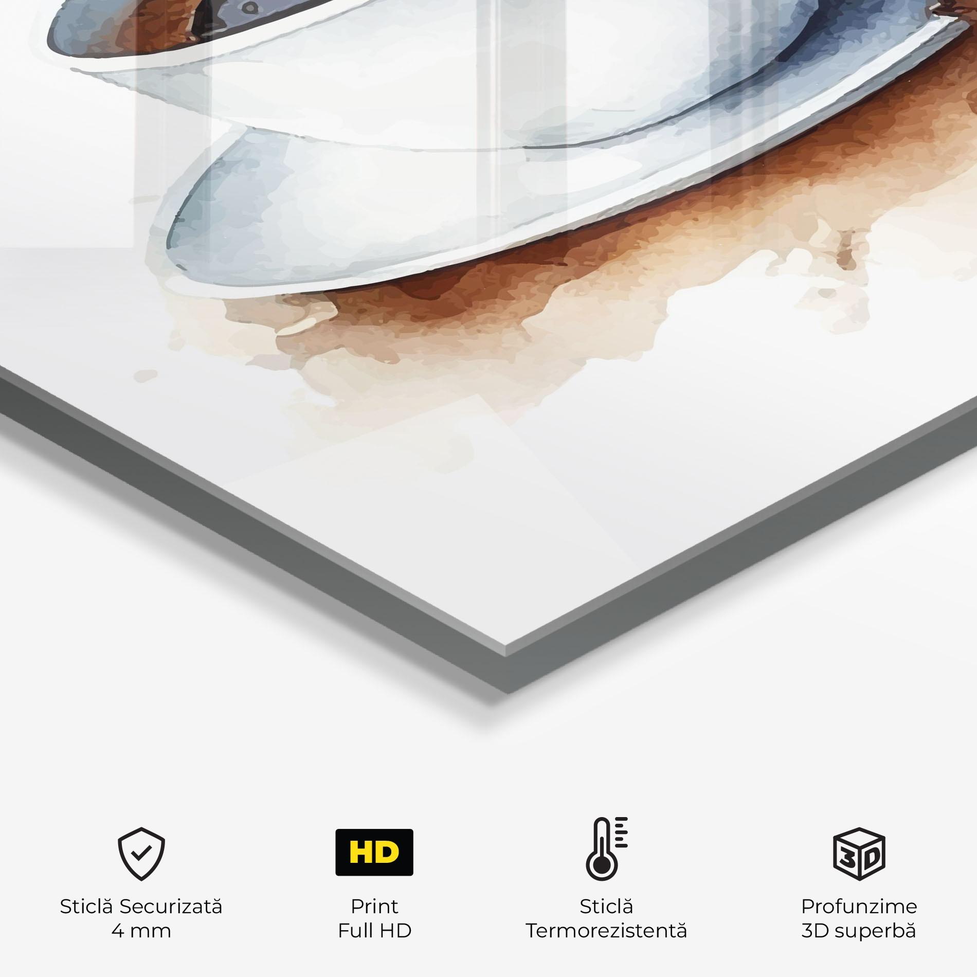 Panou Sticla Bucatarie Coffee Watercolor mockup 2