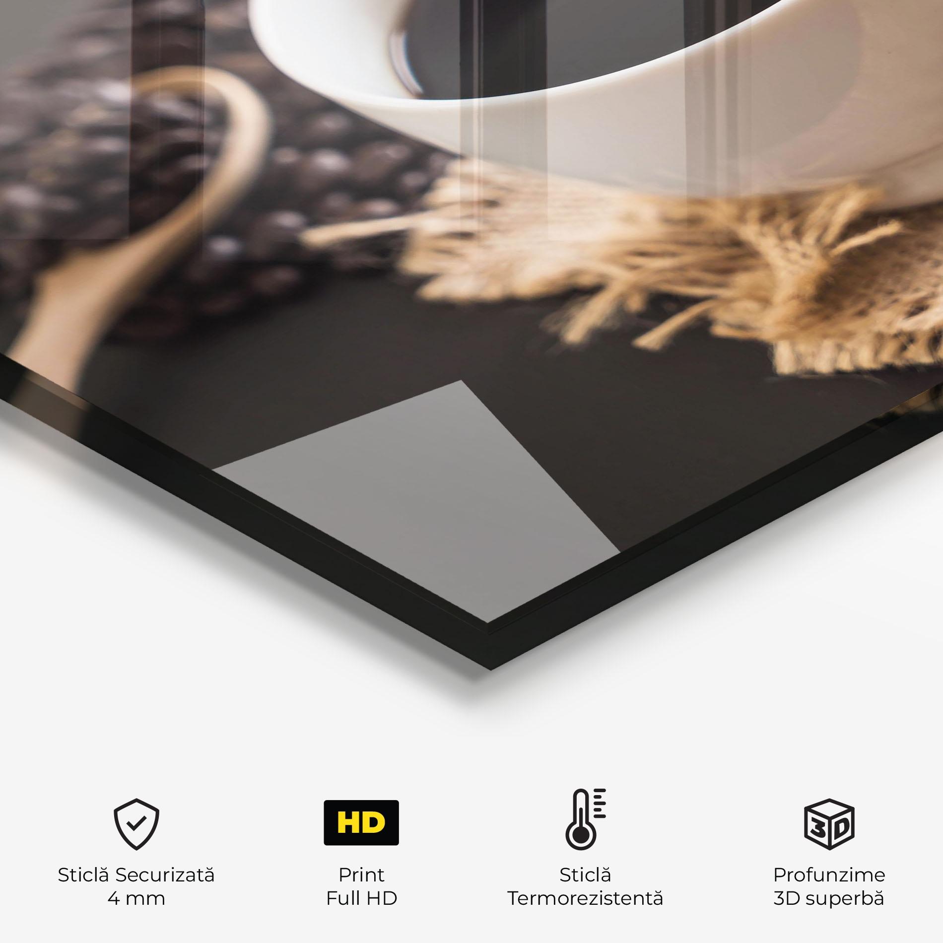 Panou Sticla Bucatarie Dark Beans Coffee mockup 2