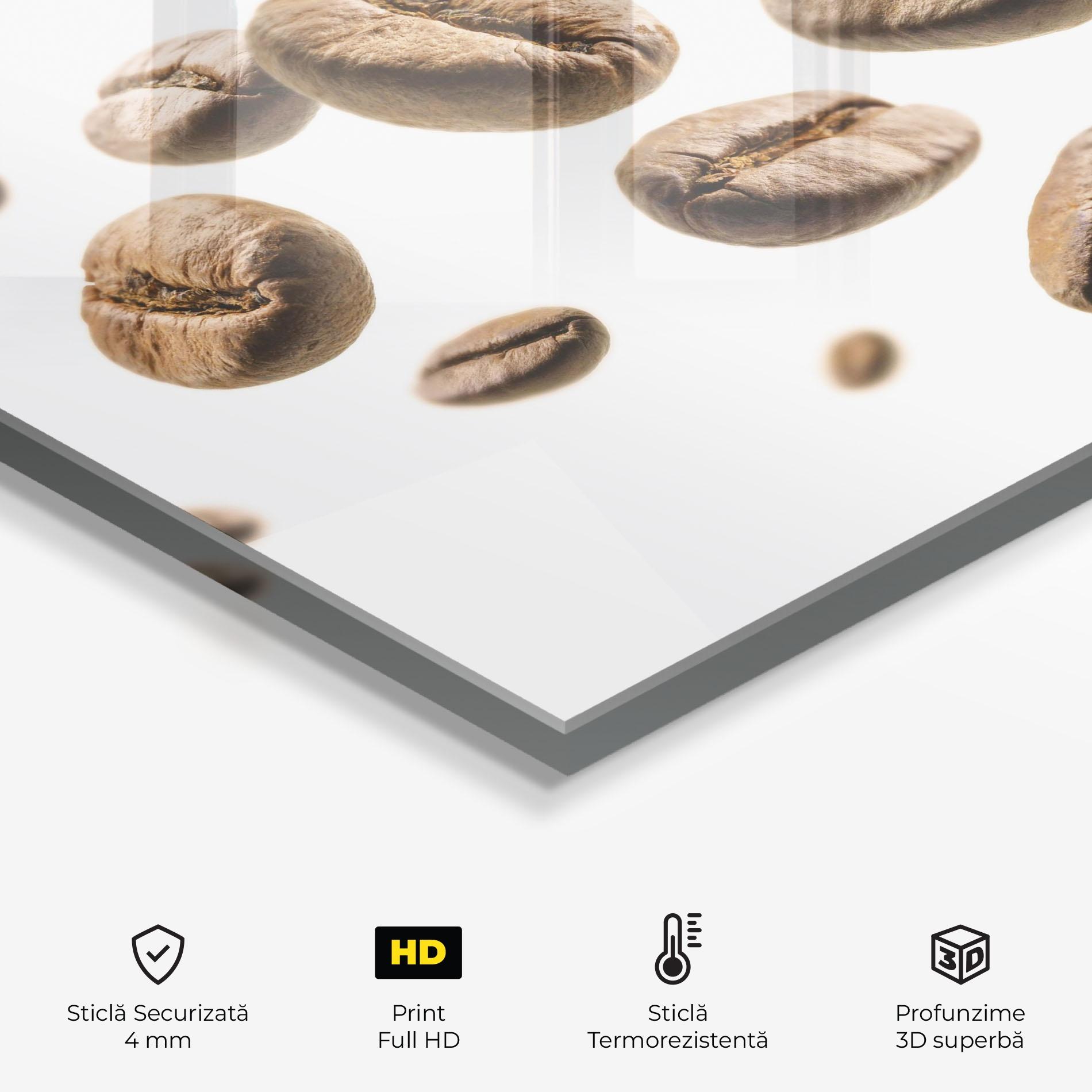 Panou Sticla Bucatarie Floating Coffee Beans mockup 2