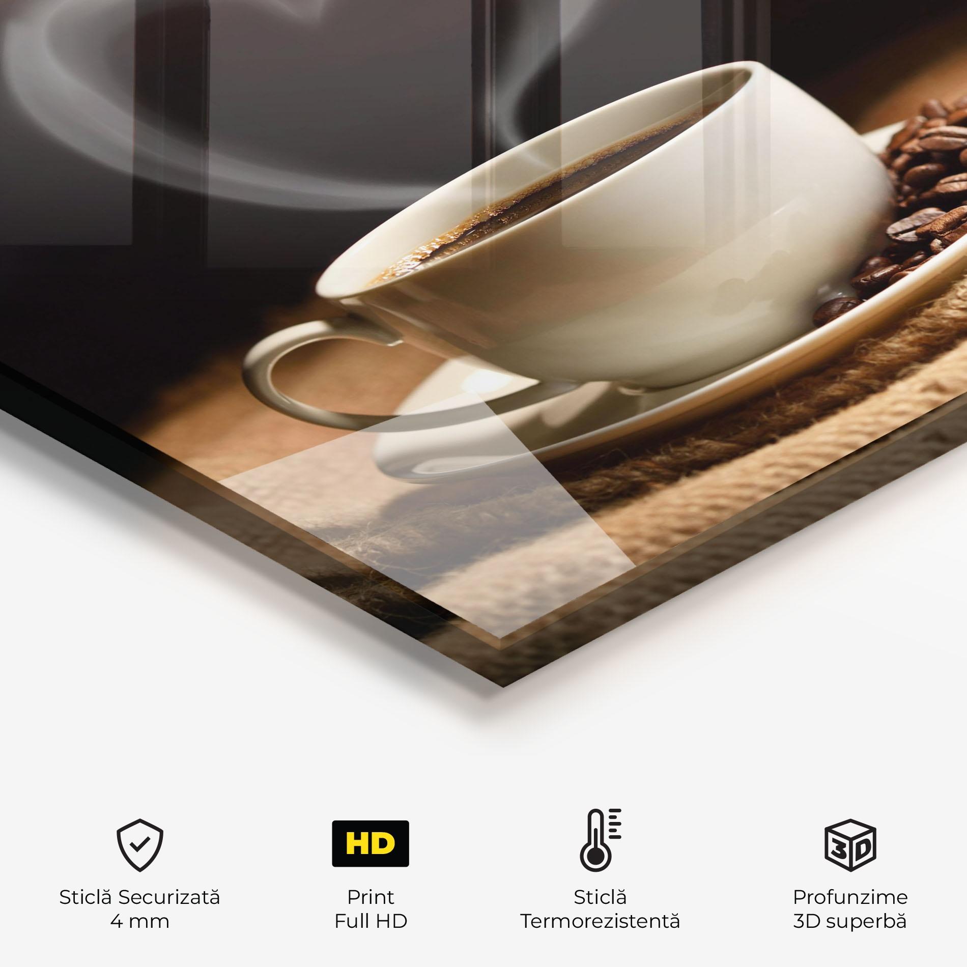 Panou Sticla Bucatarie Heart Coffee Smoke mockup 2