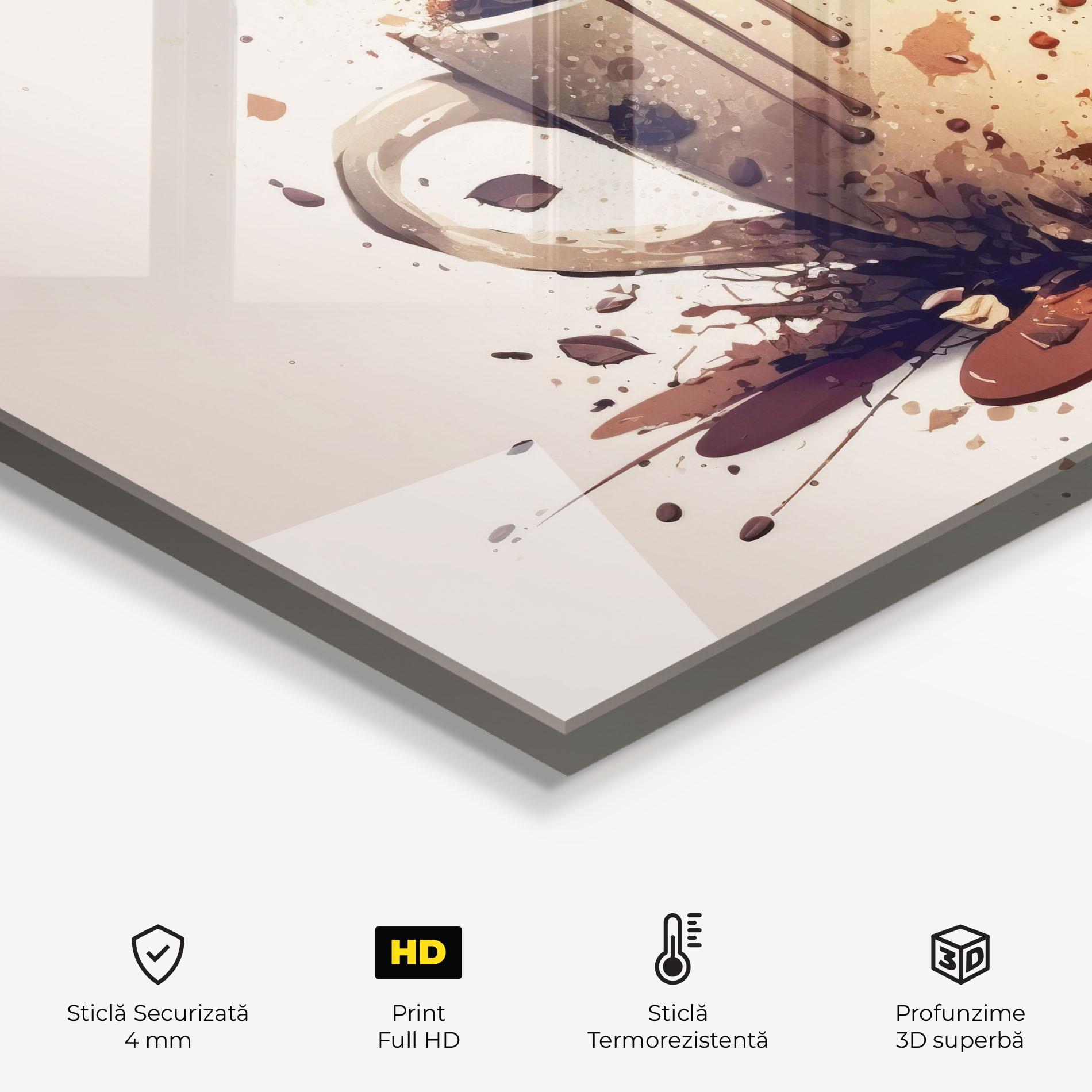 Panou Sticla Bucatarie Watercolor Cappuccino mockup 2
