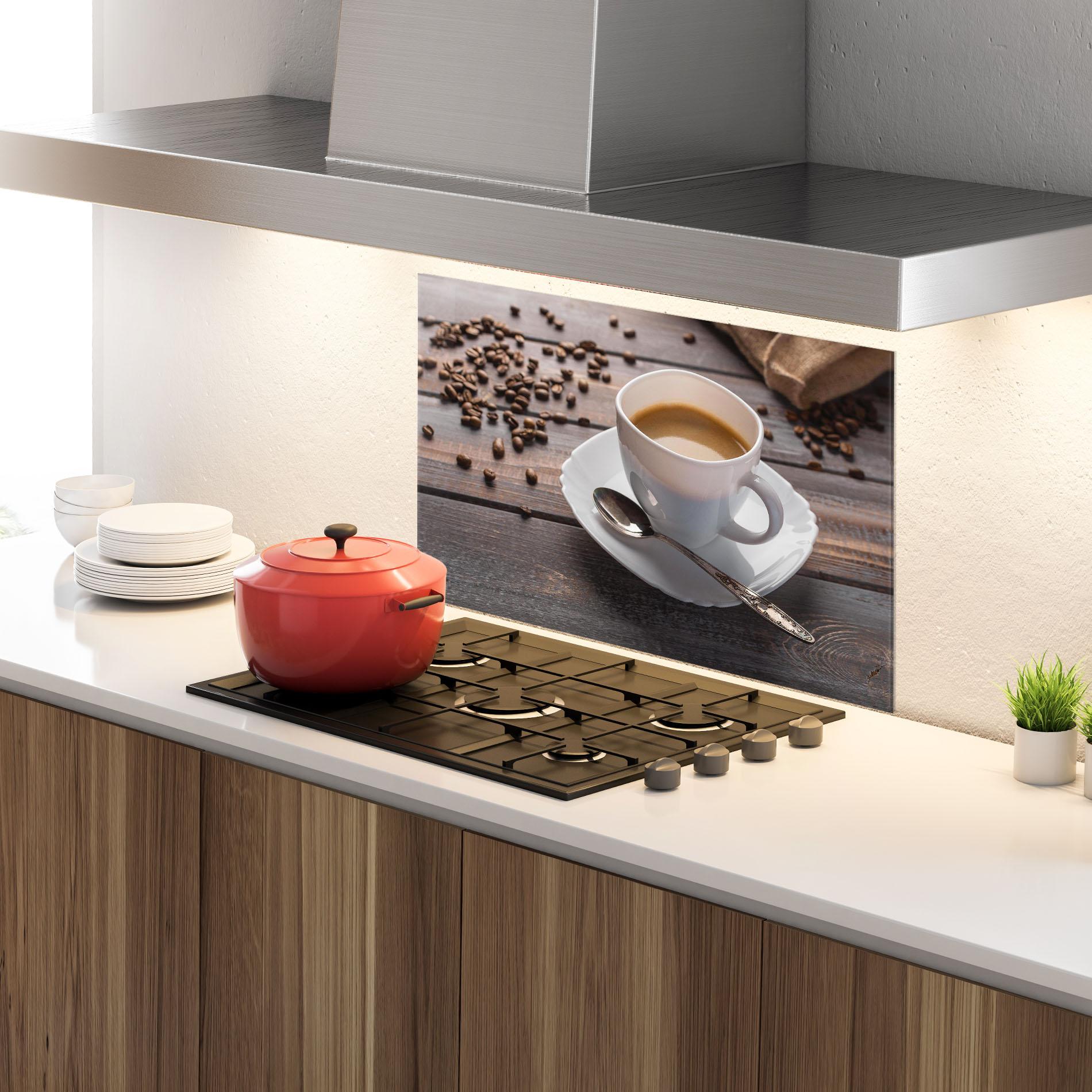 Panou Sticla Bucatarie Aroma Coffee mockup 4