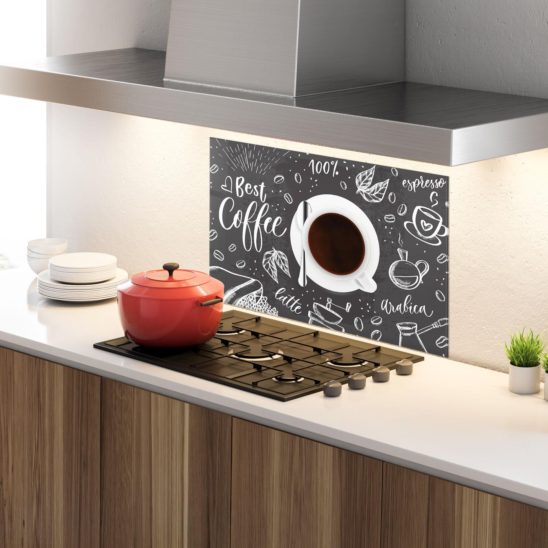 Panou Sticla Bucatarie Best Coffee mockup 4