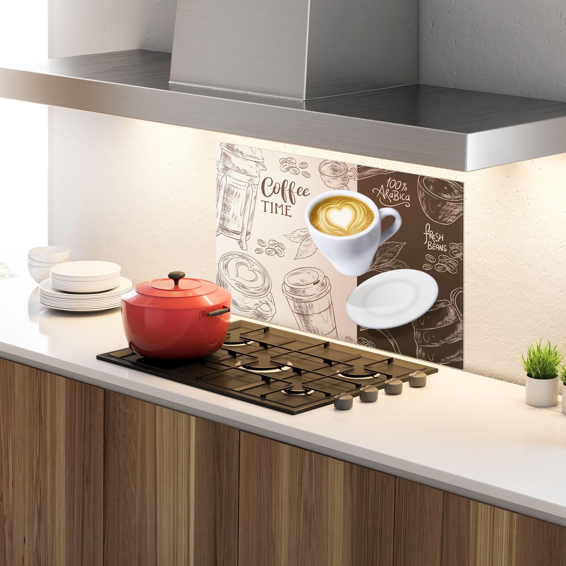 Panou Sticla Bucatarie Coffee Time mockup 4