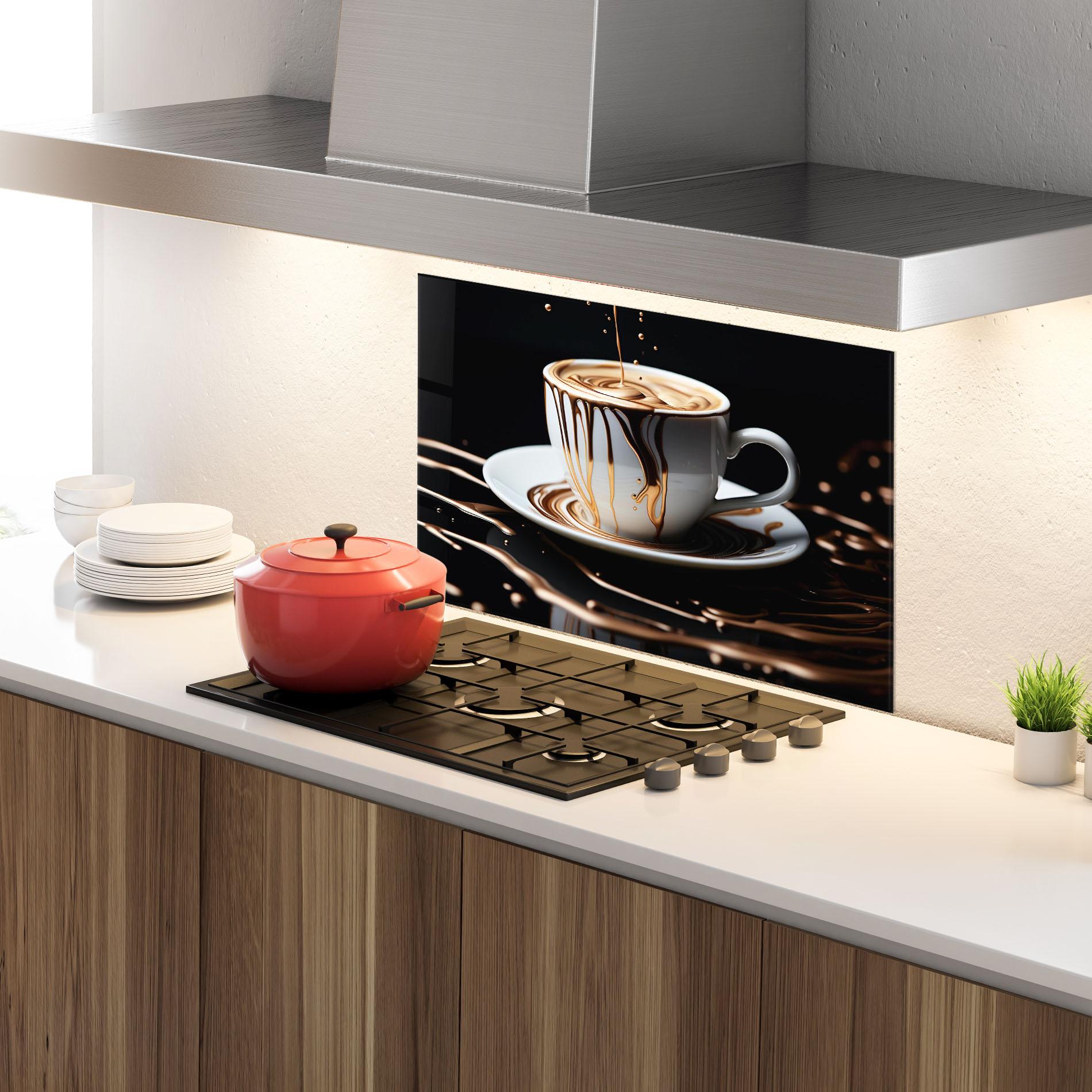 Panou Sticla Bucatarie Cold Coffee Drink mockup 4