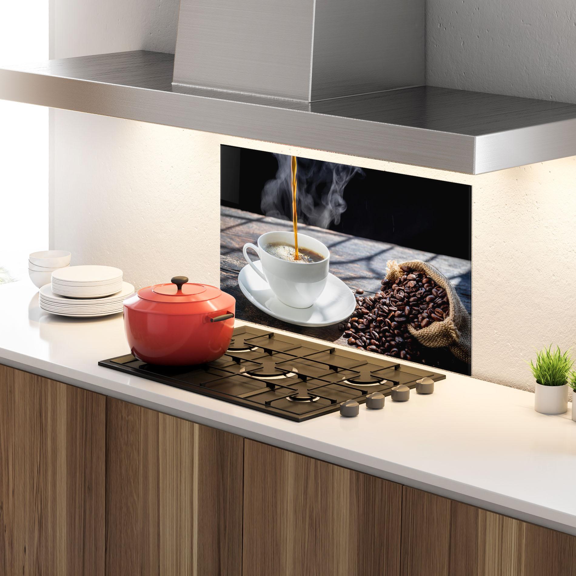 Panou Sticla Bucatarie Pouring Coffee mockup 4