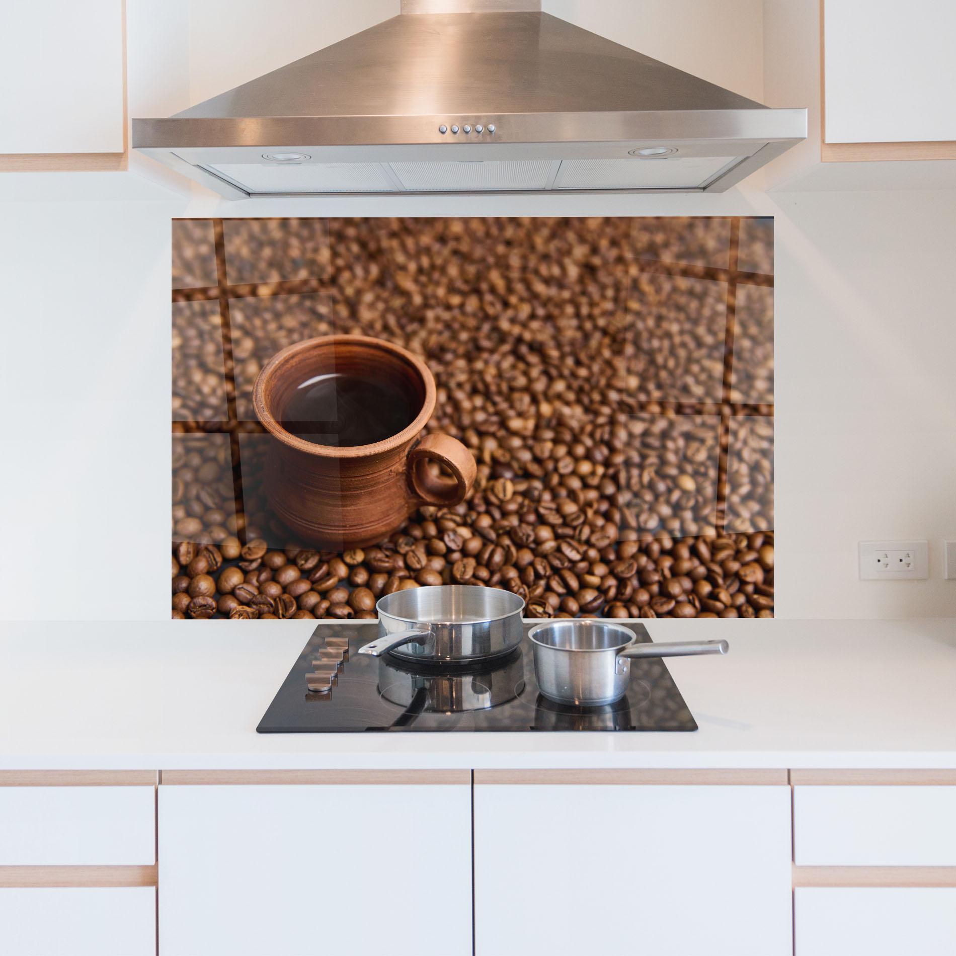 Panou Sticla Bucatarie Clay Coffee Cup mockup 5