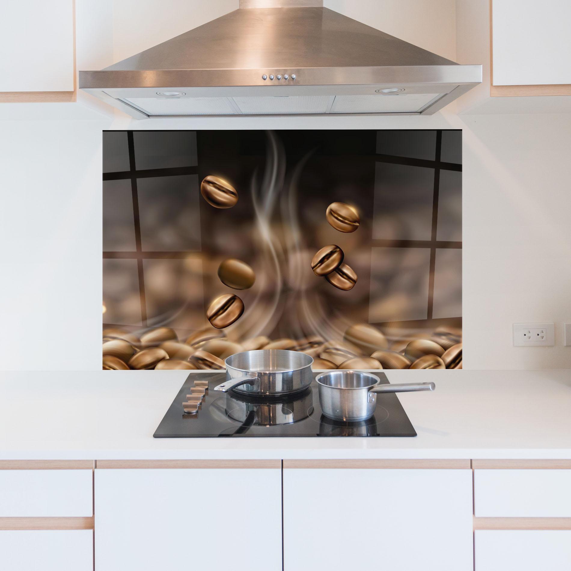 Panou Sticla Bucatarie Coffee Smoke mockup 5