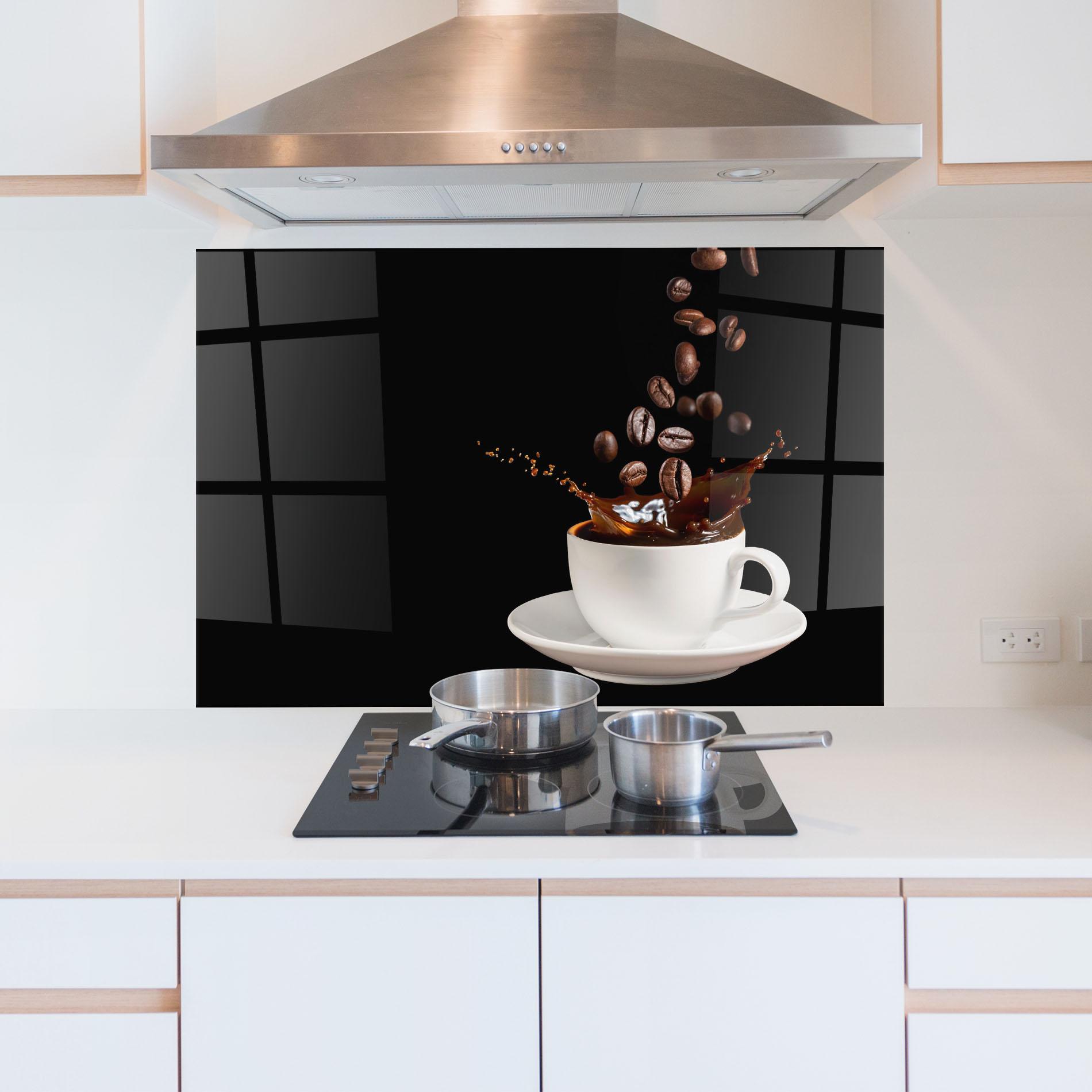 Panou Sticla Bucatarie Coffee Splashes mockup 5