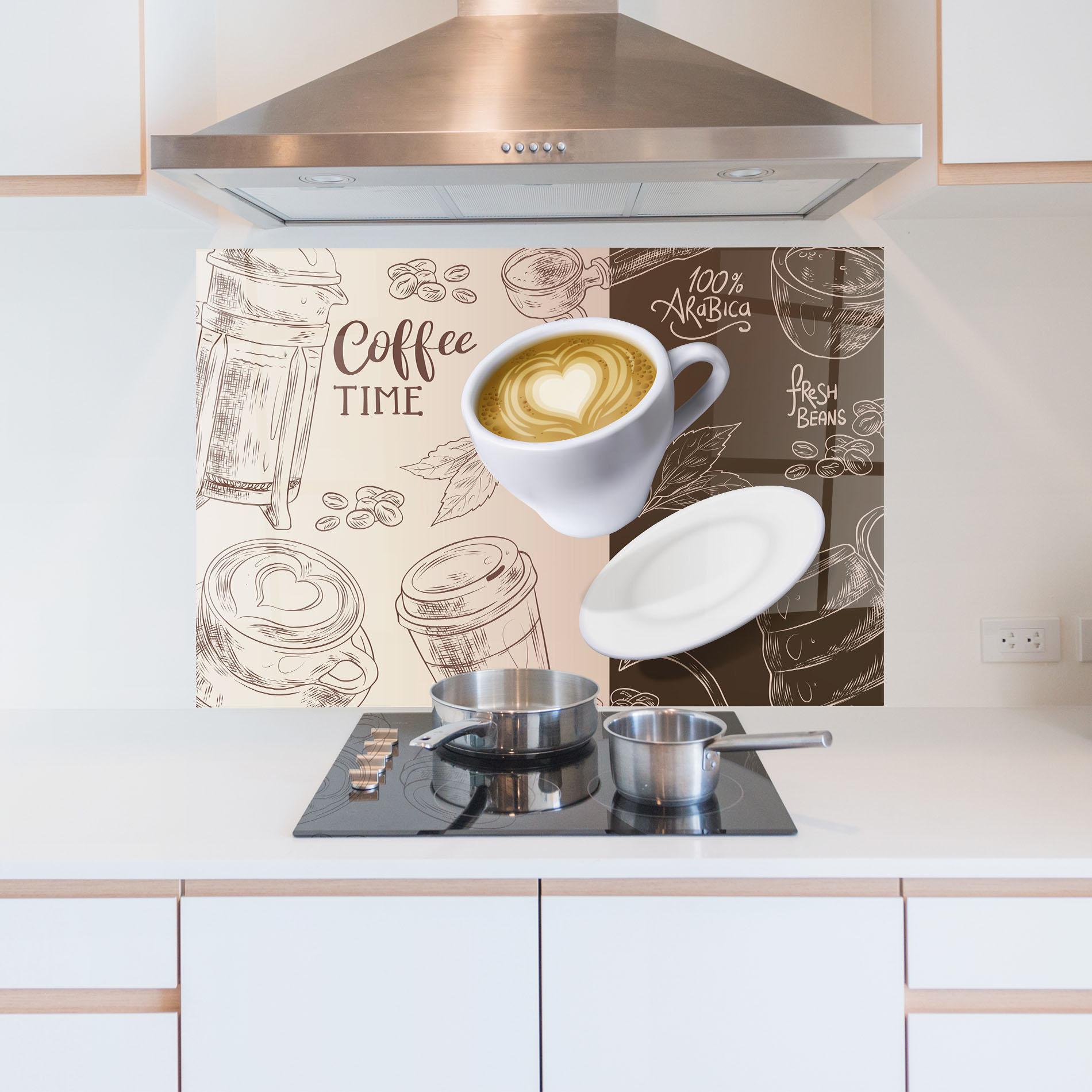 Panou Sticla Bucatarie Coffee Time mockup 5