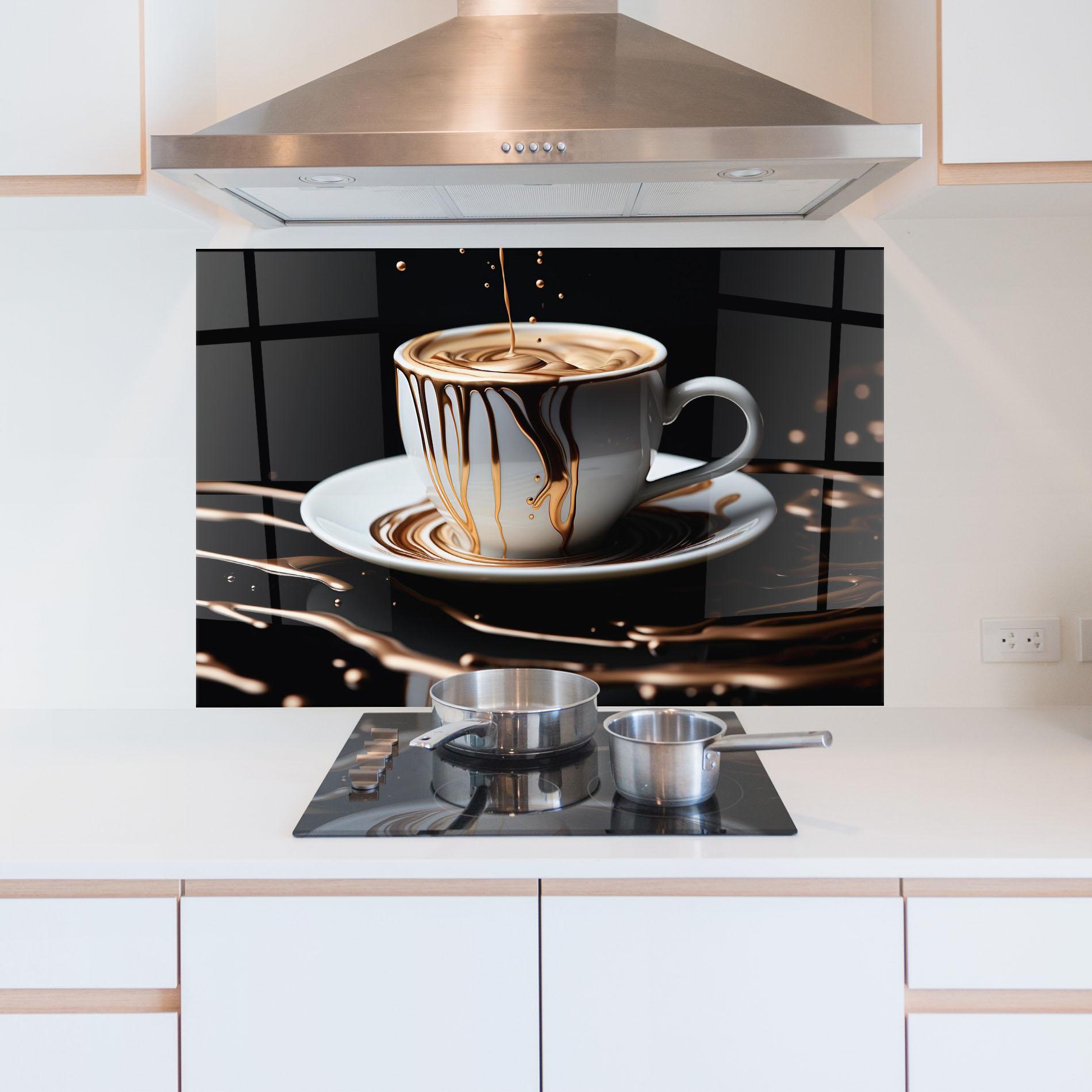 Panou Sticla Bucatarie Cold Coffee Drink mockup 5