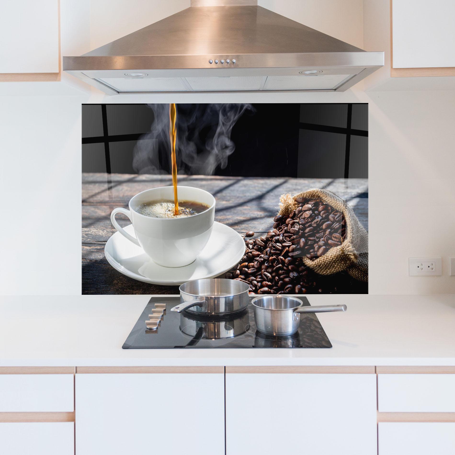 Panou Sticla Bucatarie Pouring Coffee mockup 5