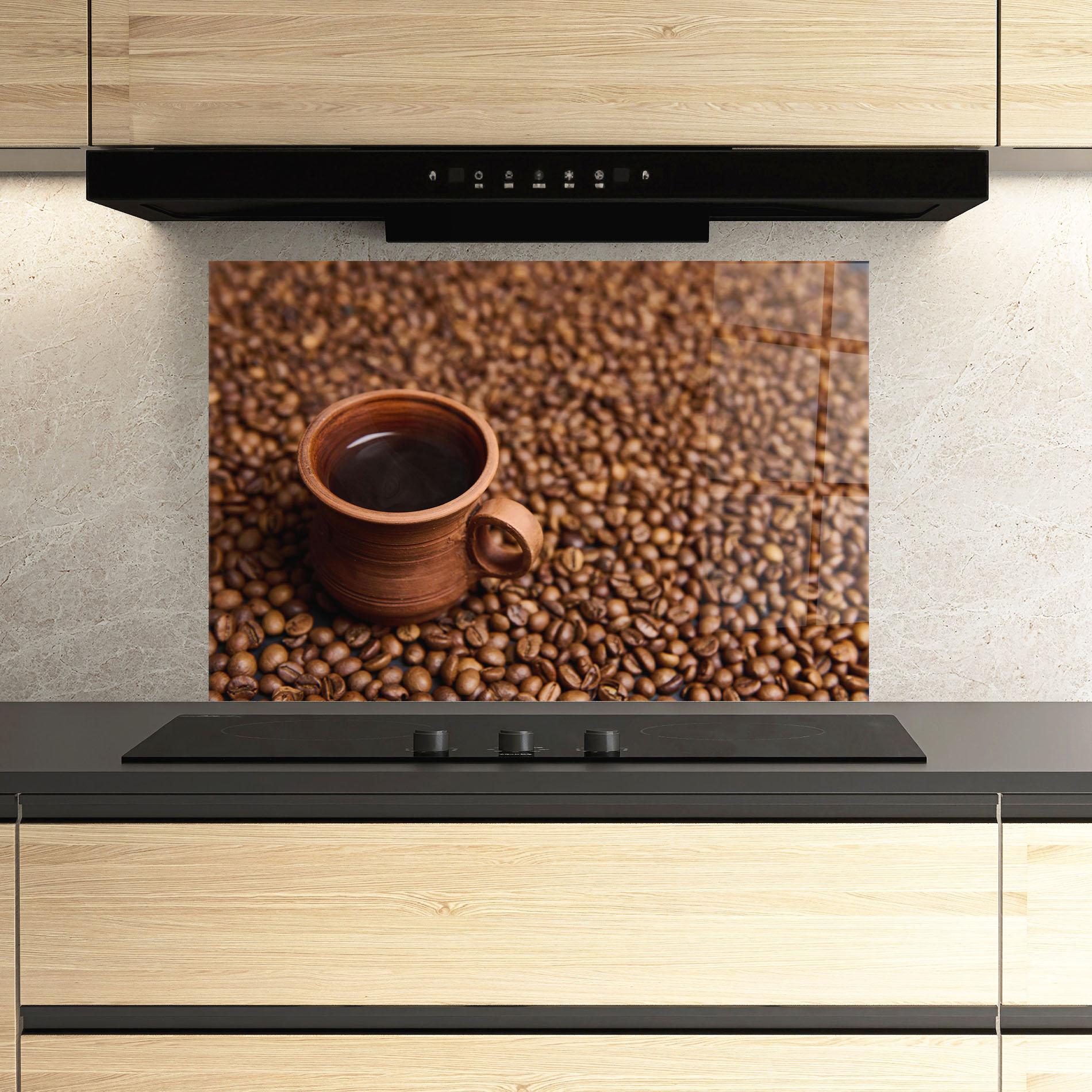 Panou Sticla Bucatarie Clay Coffee Cup mockup 3