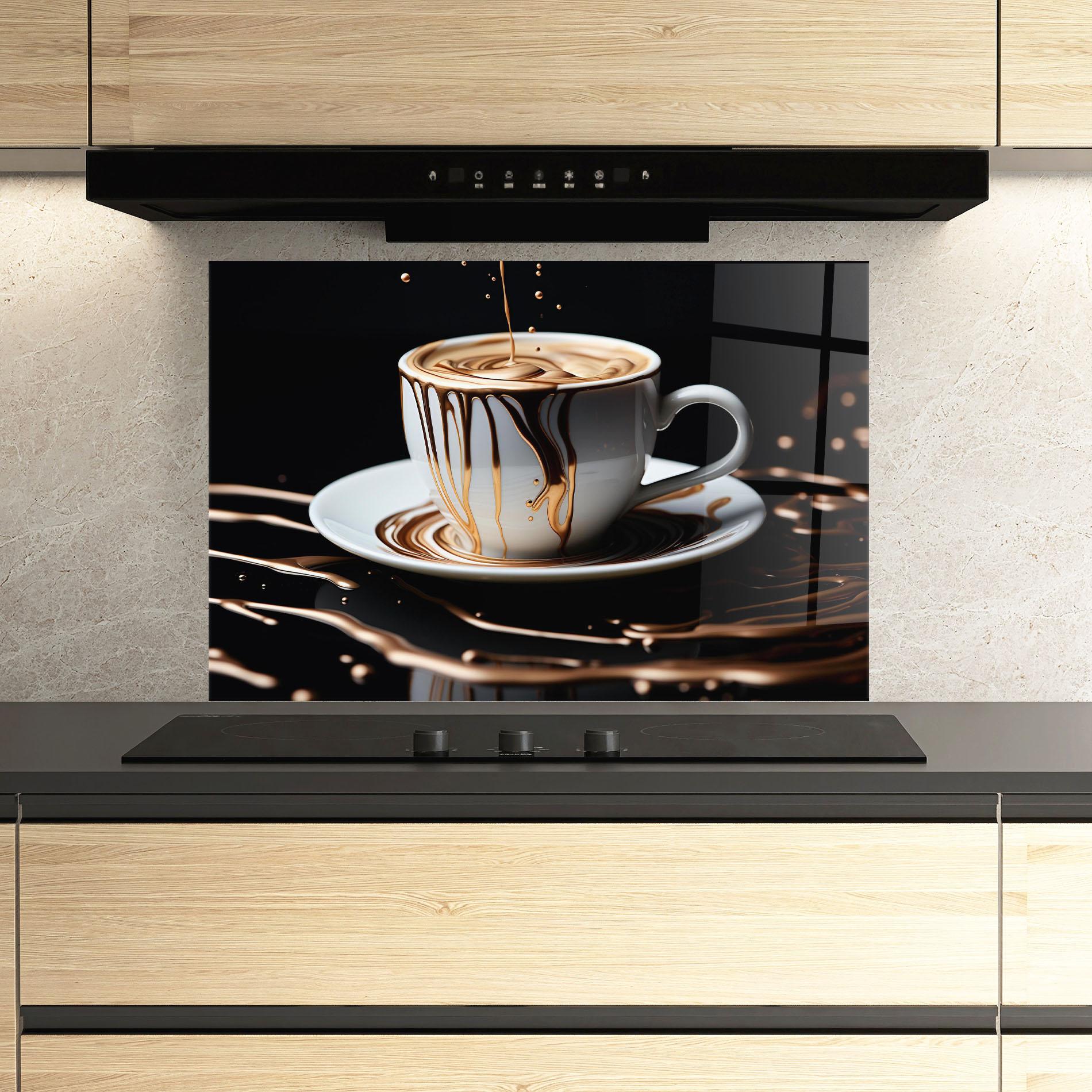 Panou Sticla Bucatarie Cold Coffee Drink mockup 3