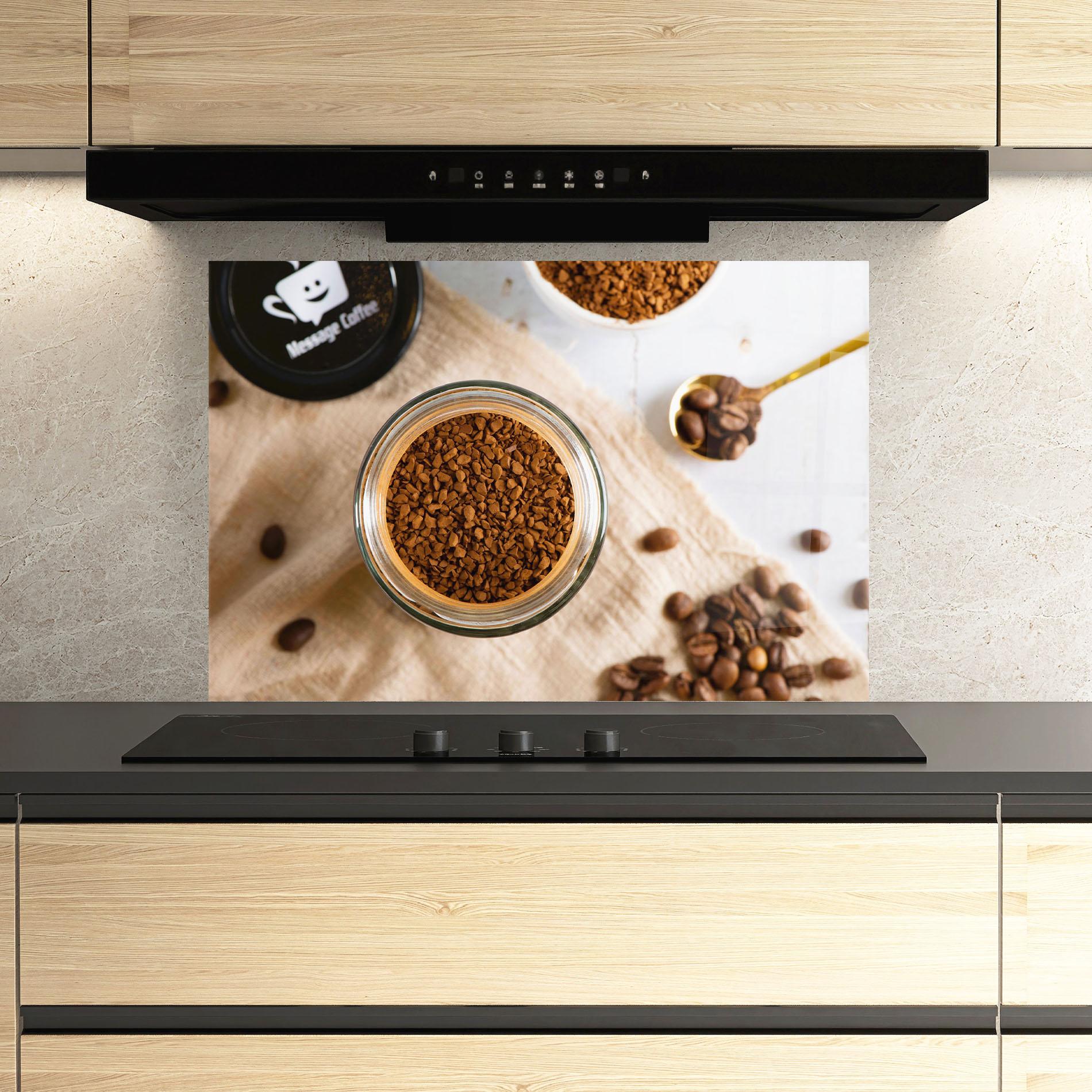 Panou Sticla Bucatarie Ground Coffee mockup 3