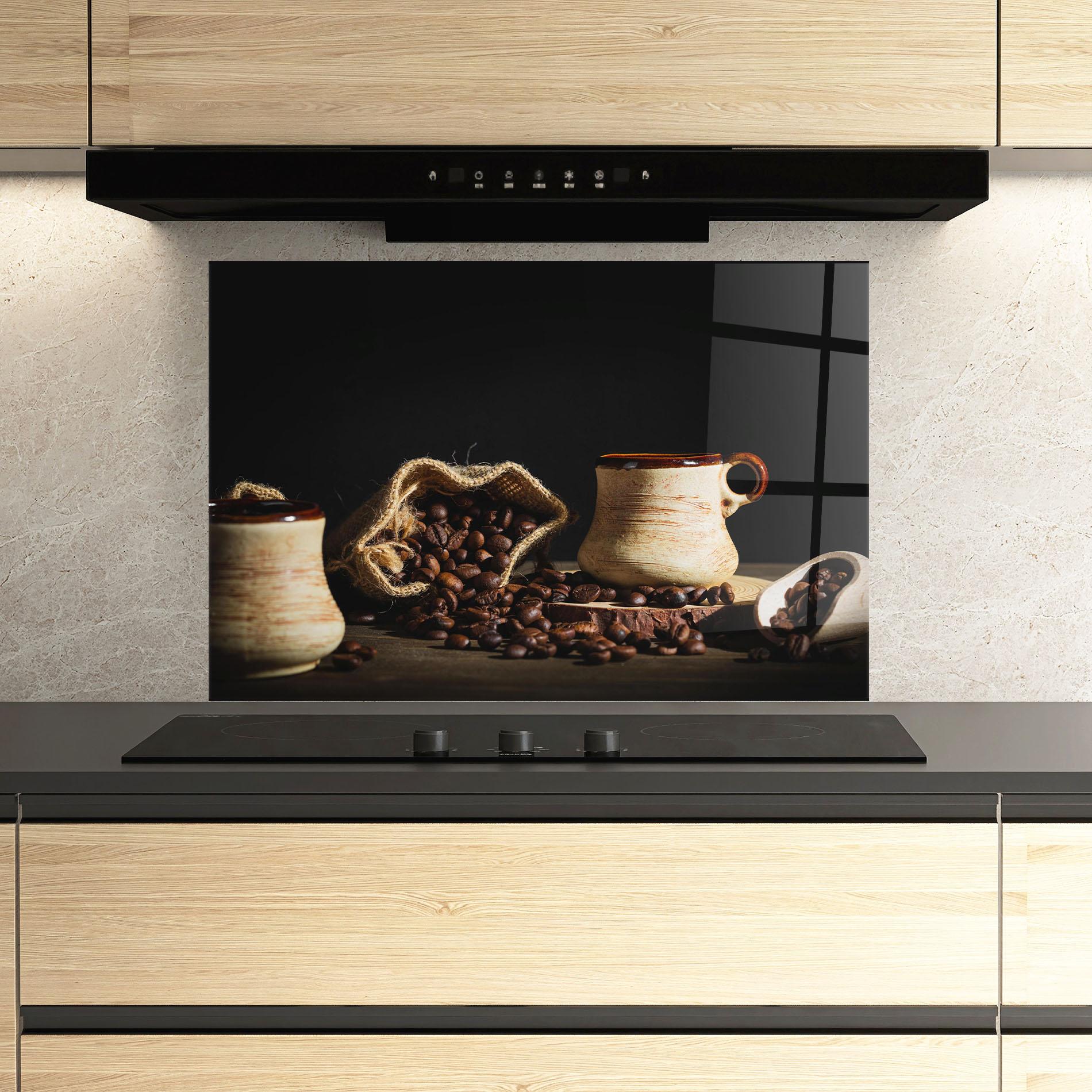 Panou Sticla Bucatarie Old Cup Of Coffee mockup 3