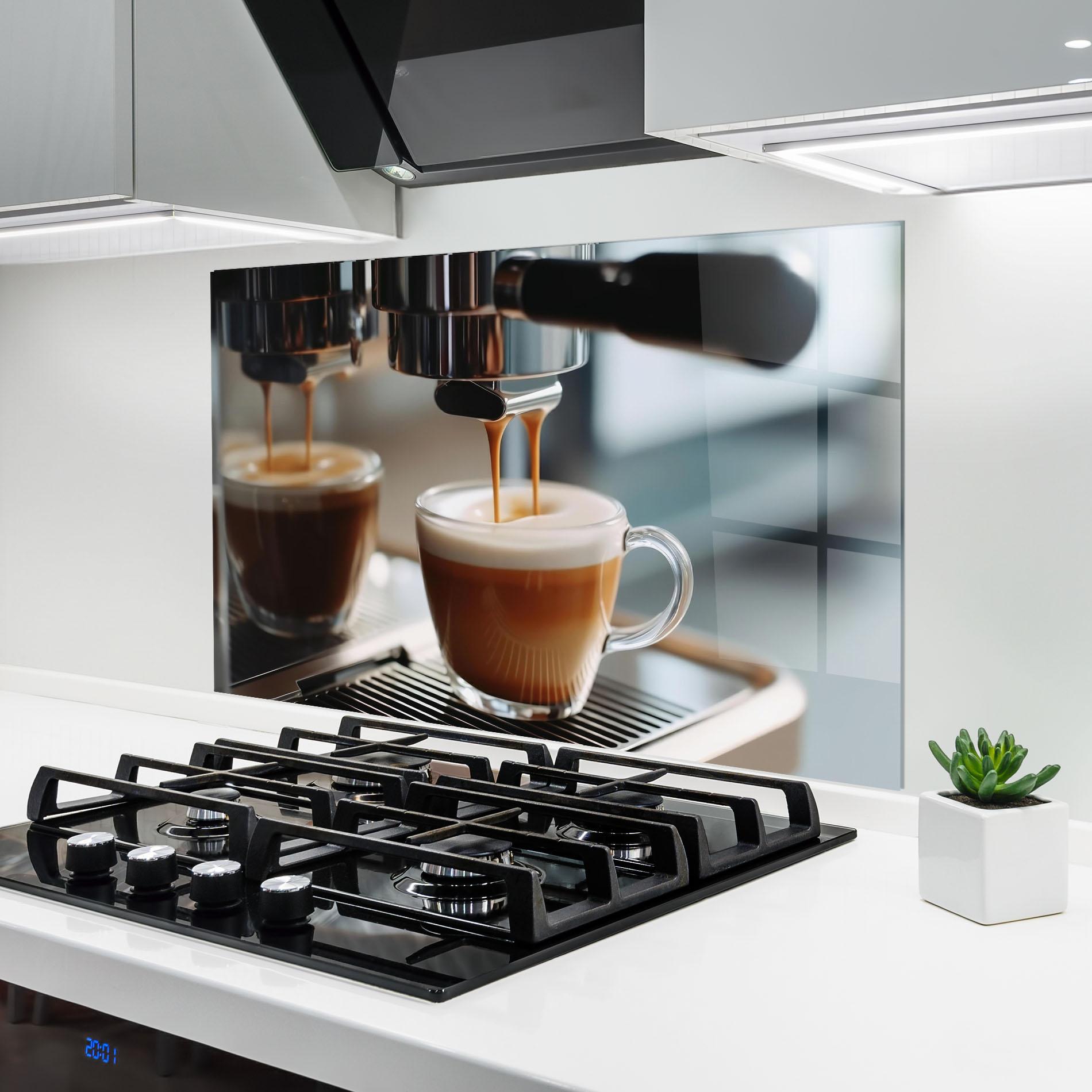 Panou Sticla Bucatarie Close Up Coffee Machine mockup 6