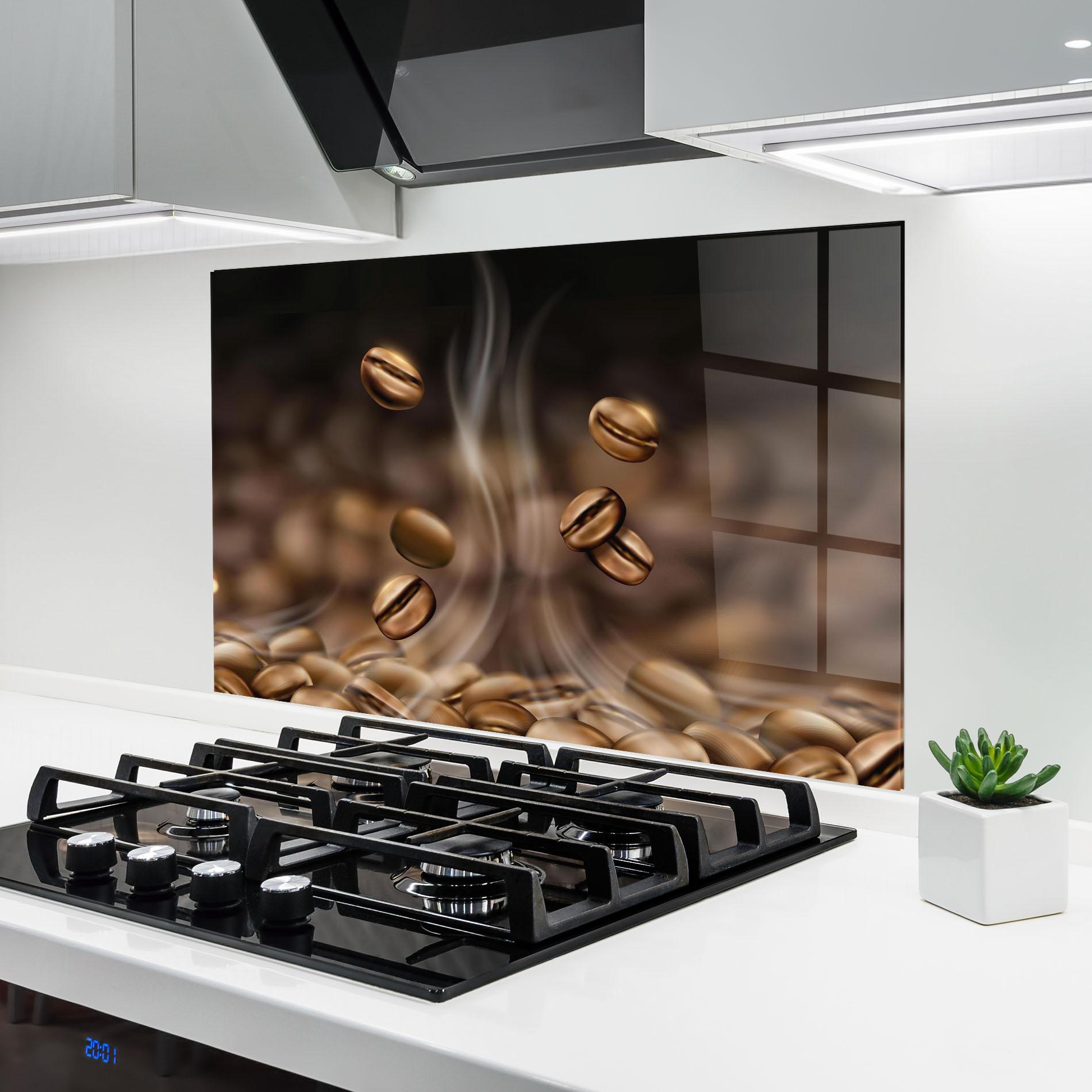 Panou Sticla Bucatarie Coffee Smoke mockup 6