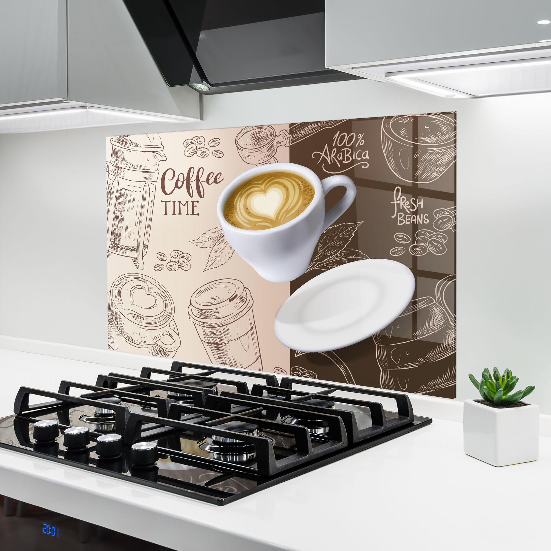 Panou Sticla Bucatarie Coffee Time mockup 6