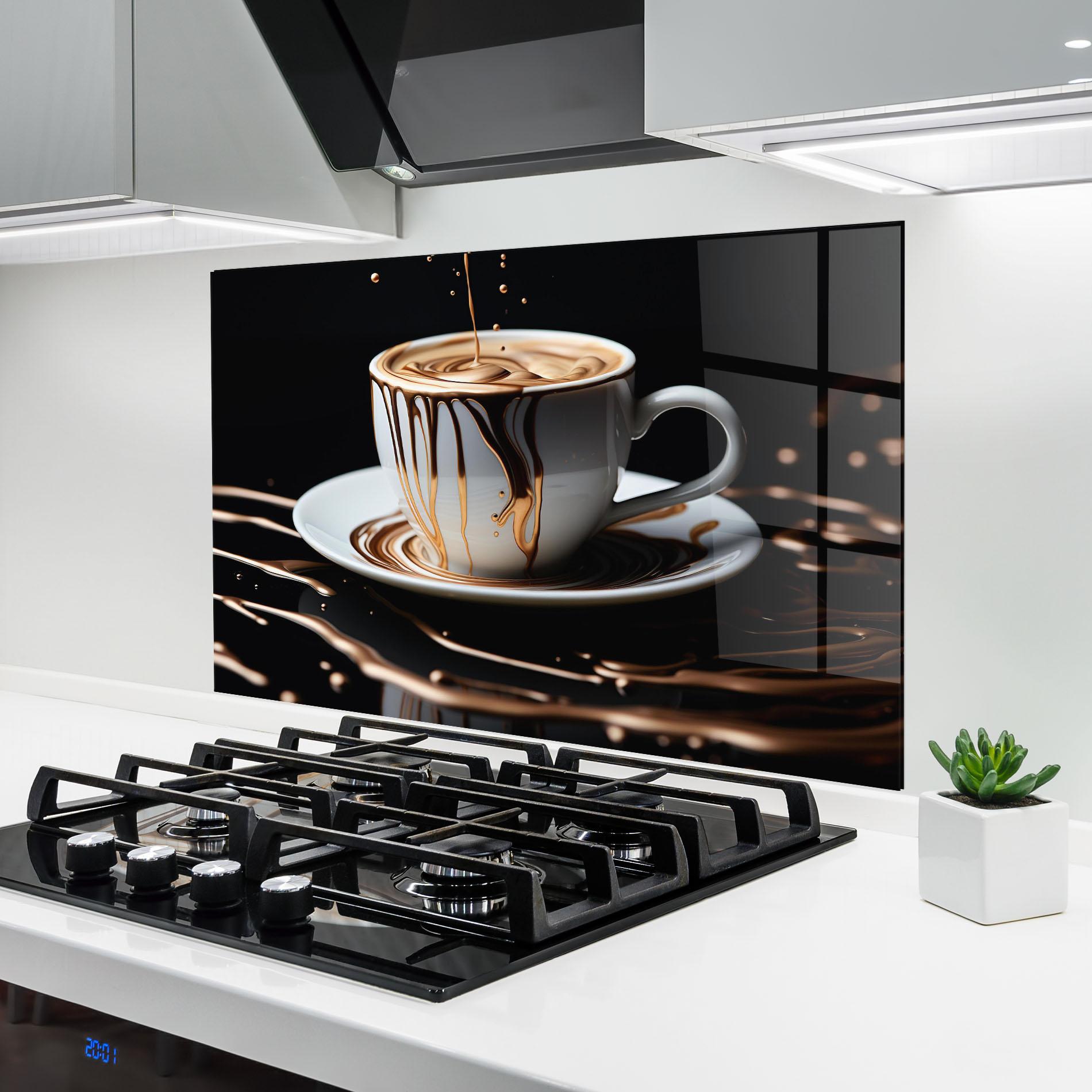 Panou Sticla Bucatarie Cold Coffee Drink mockup 6