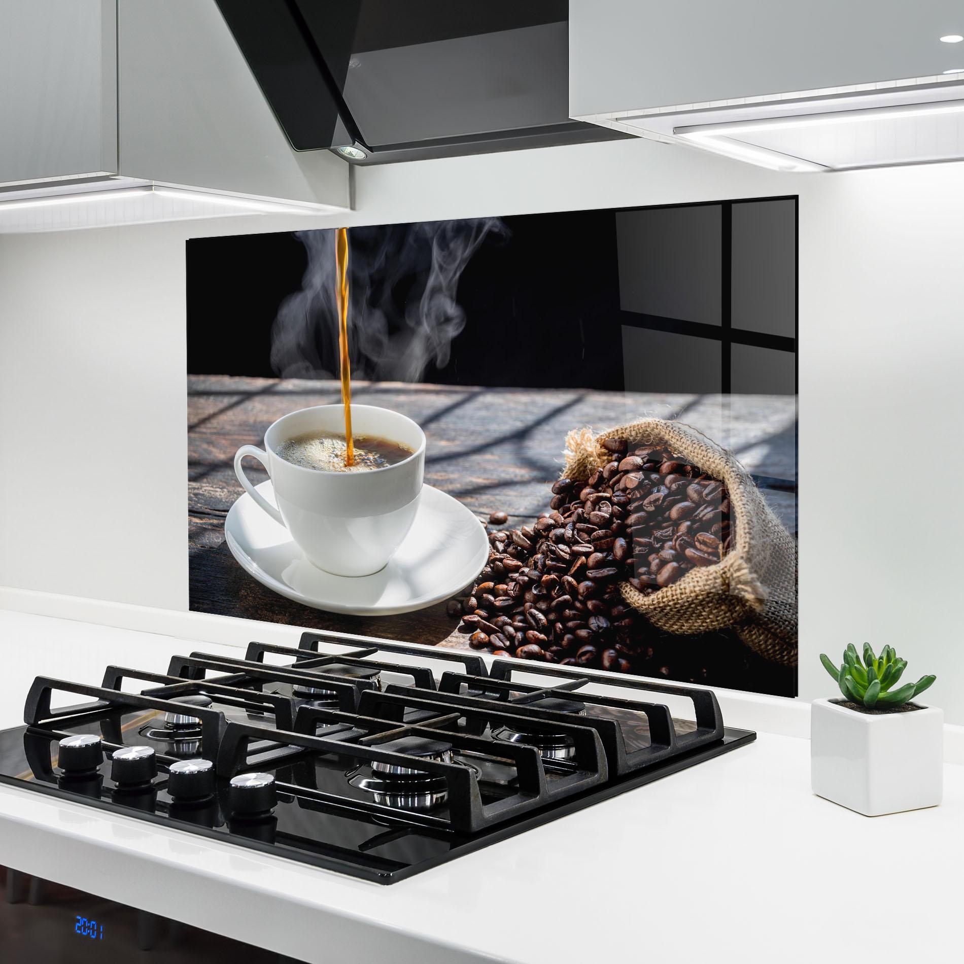 Panou Sticla Bucatarie Pouring Coffee mockup 6