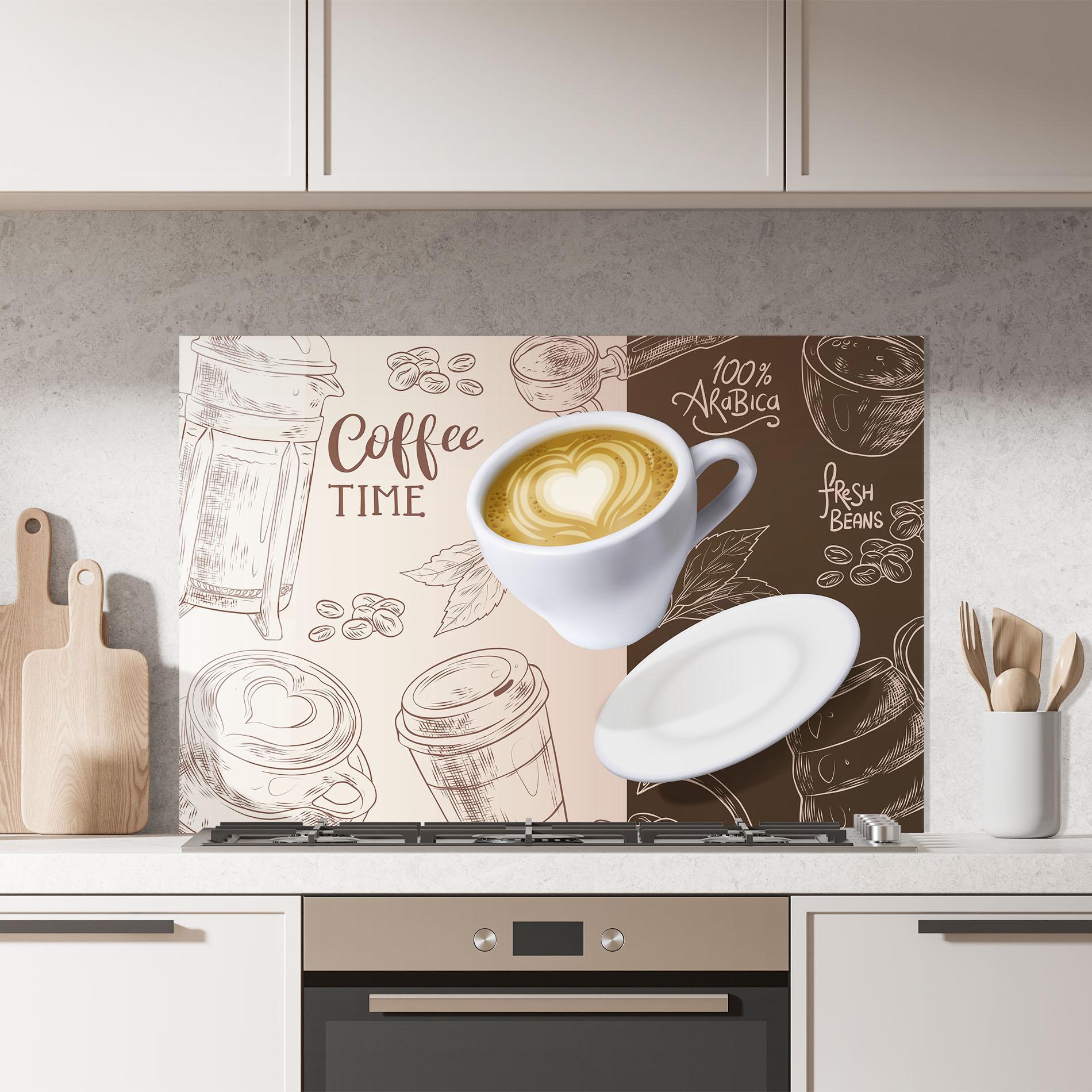 Panou Sticla Bucatarie Coffee Time mockup 7