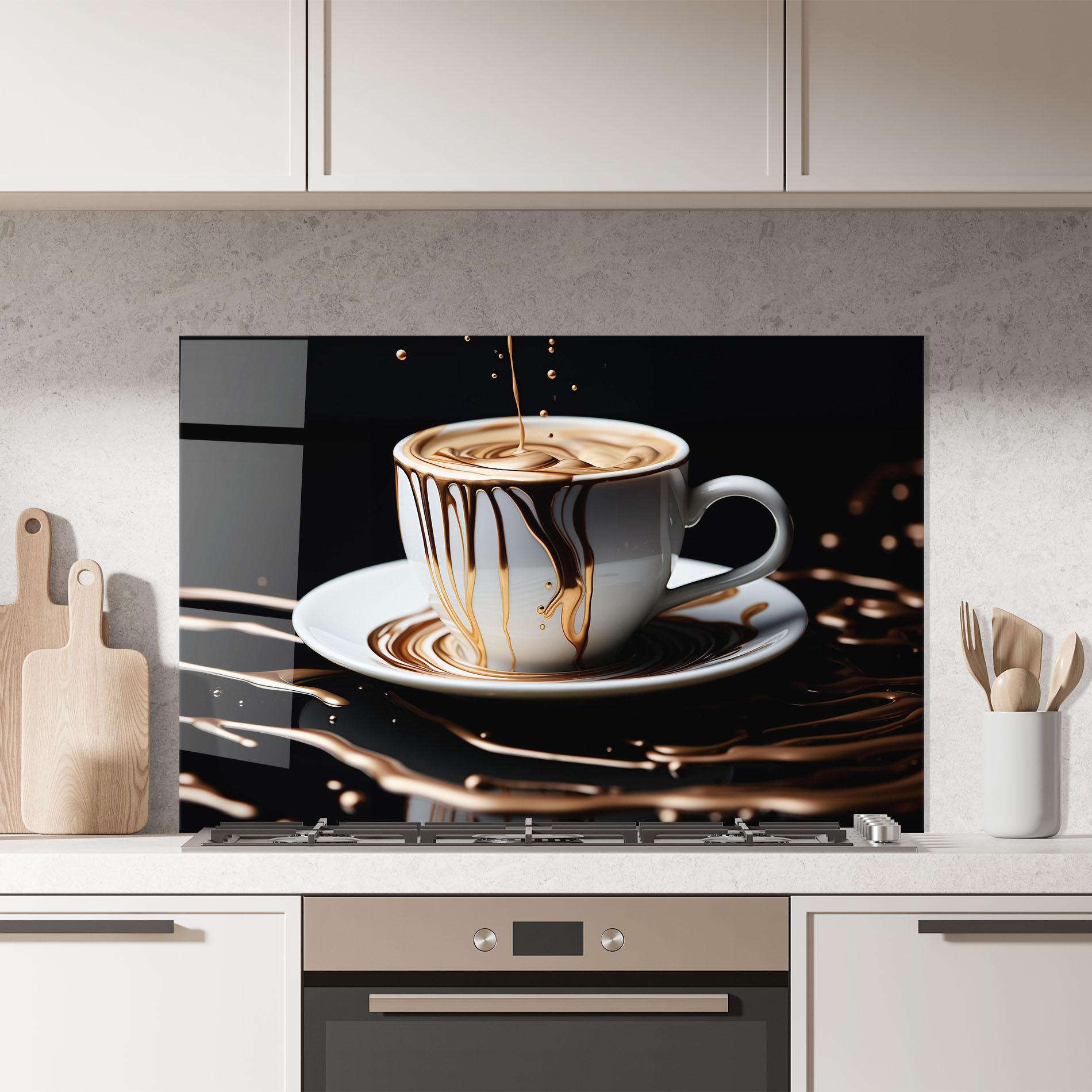 Panou Sticla Bucatarie Cold Coffee Drink mockup 7