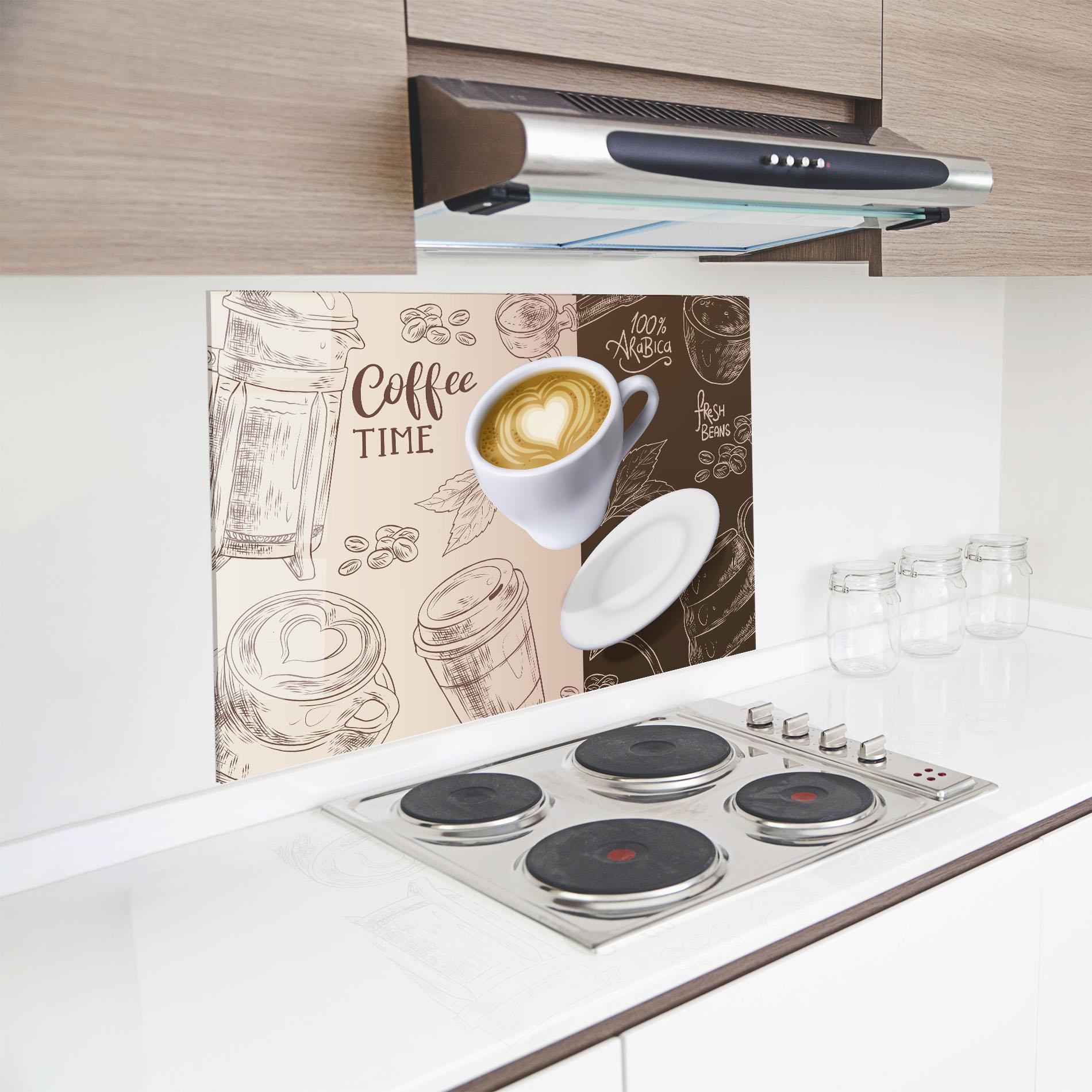 Panou Sticla Bucatarie Coffee Time mockup 8