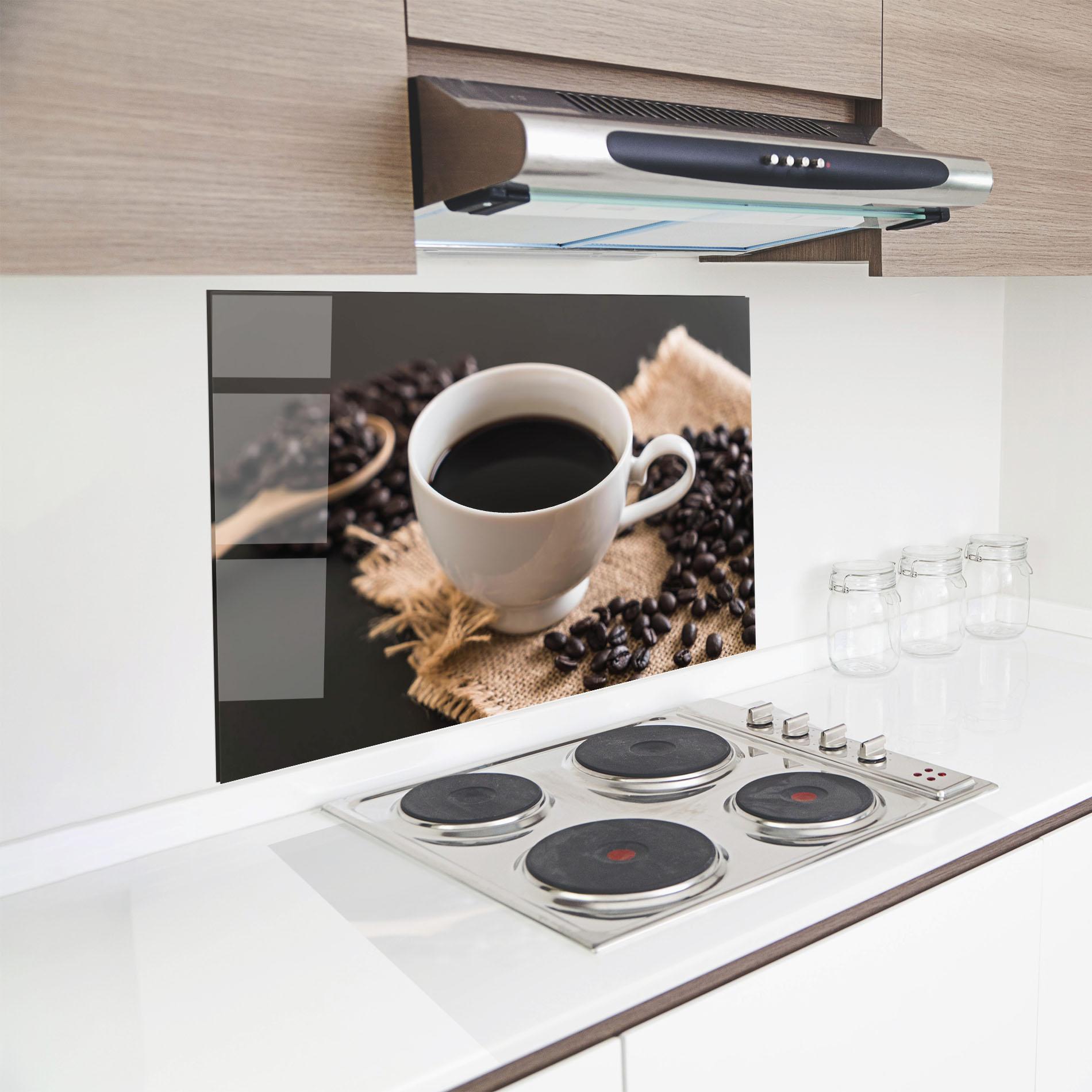 Panou Sticla Bucatarie Dark Beans Coffee mockup 8