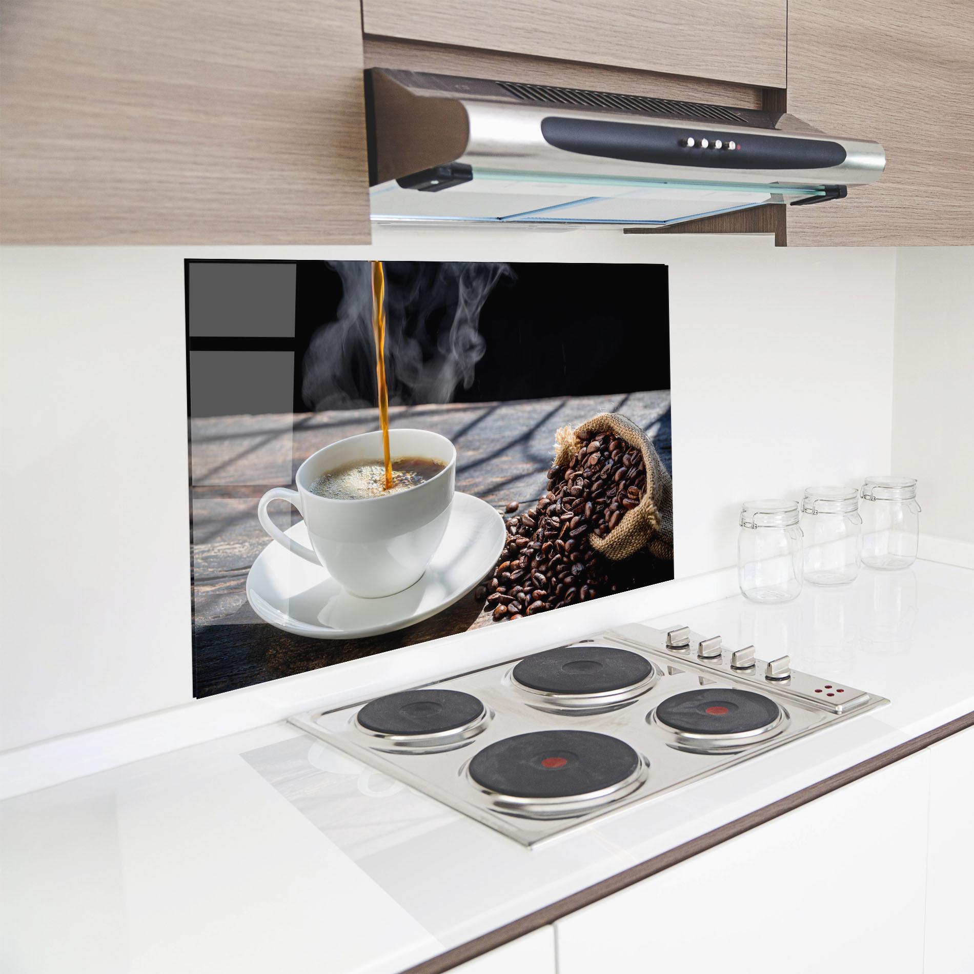 Panou Sticla Bucatarie Pouring Coffee mockup 8
