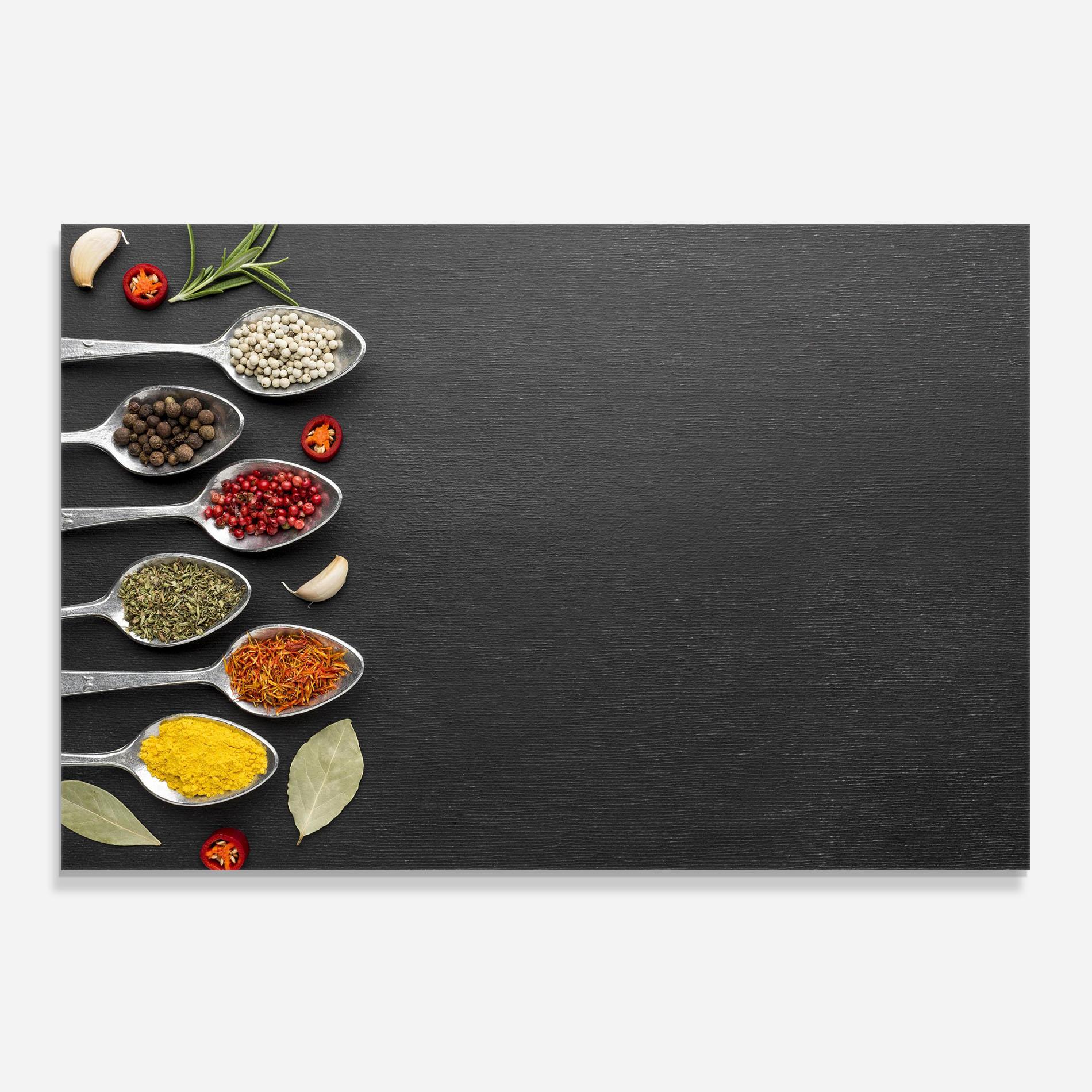 Panou Sticla Bucatarie Condiments Spoons mockup 0
