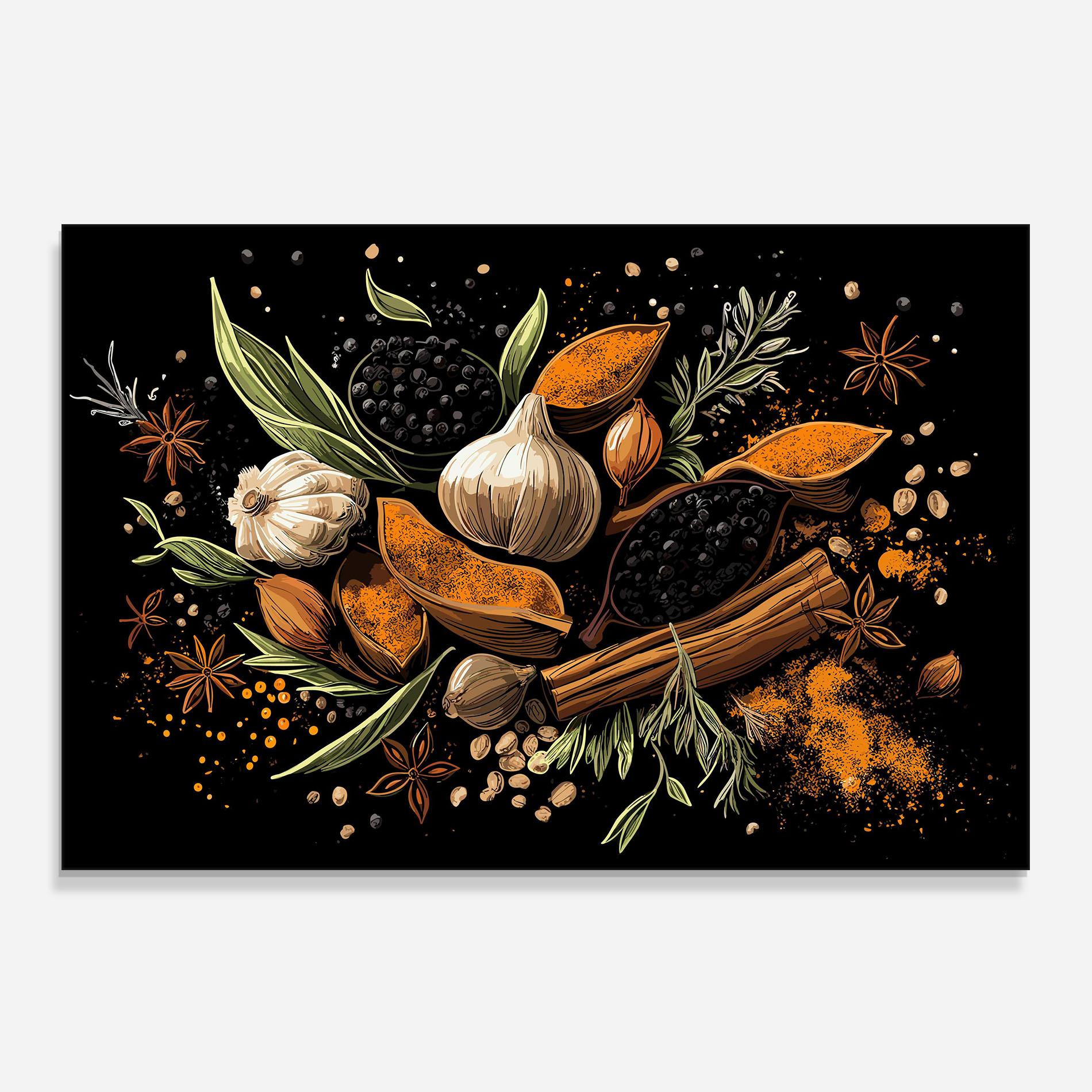 Panou Sticla Bucatarie Garlic And Spices mockup 0