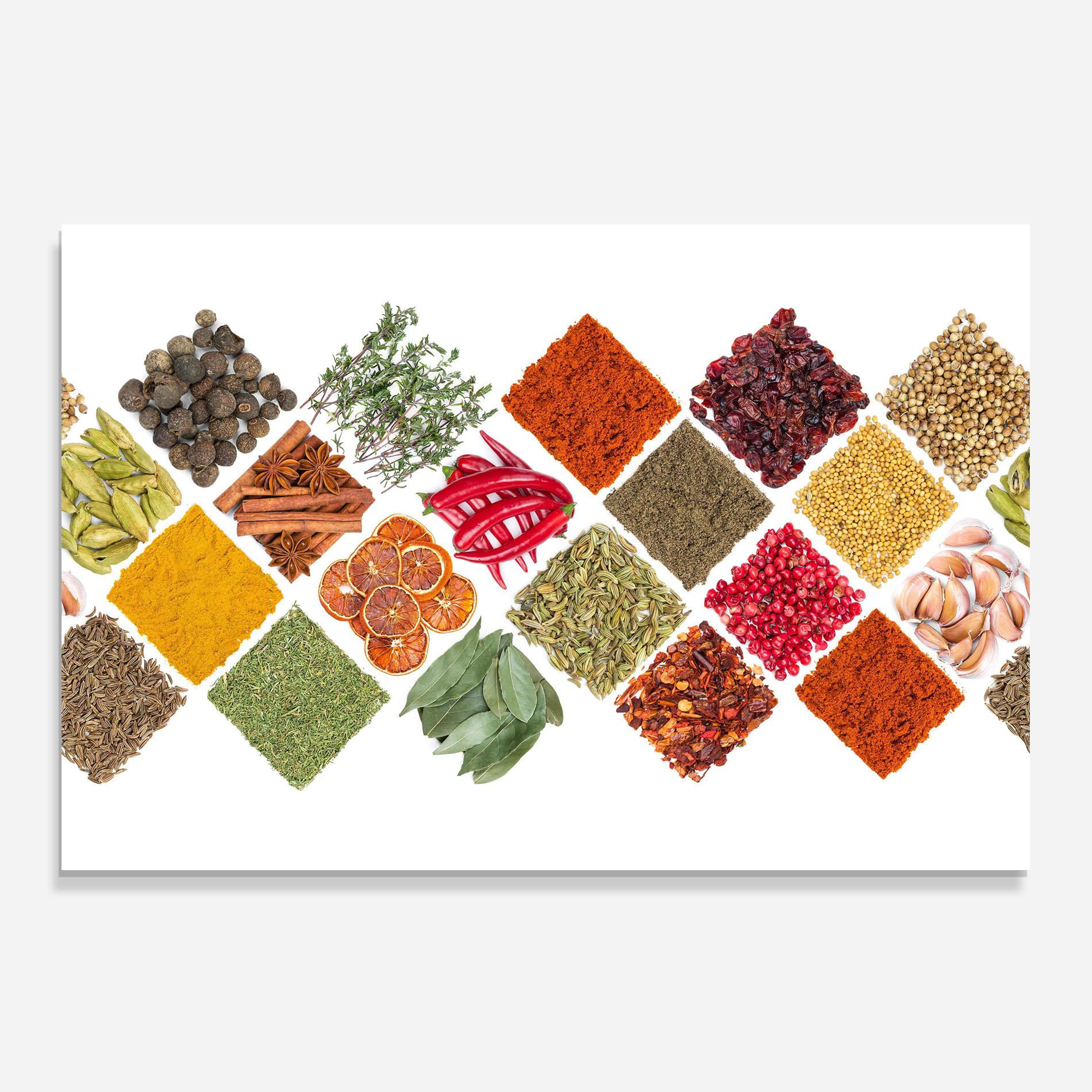 Panou Sticla Bucatarie Horizontal Pattern Spices mockup 0