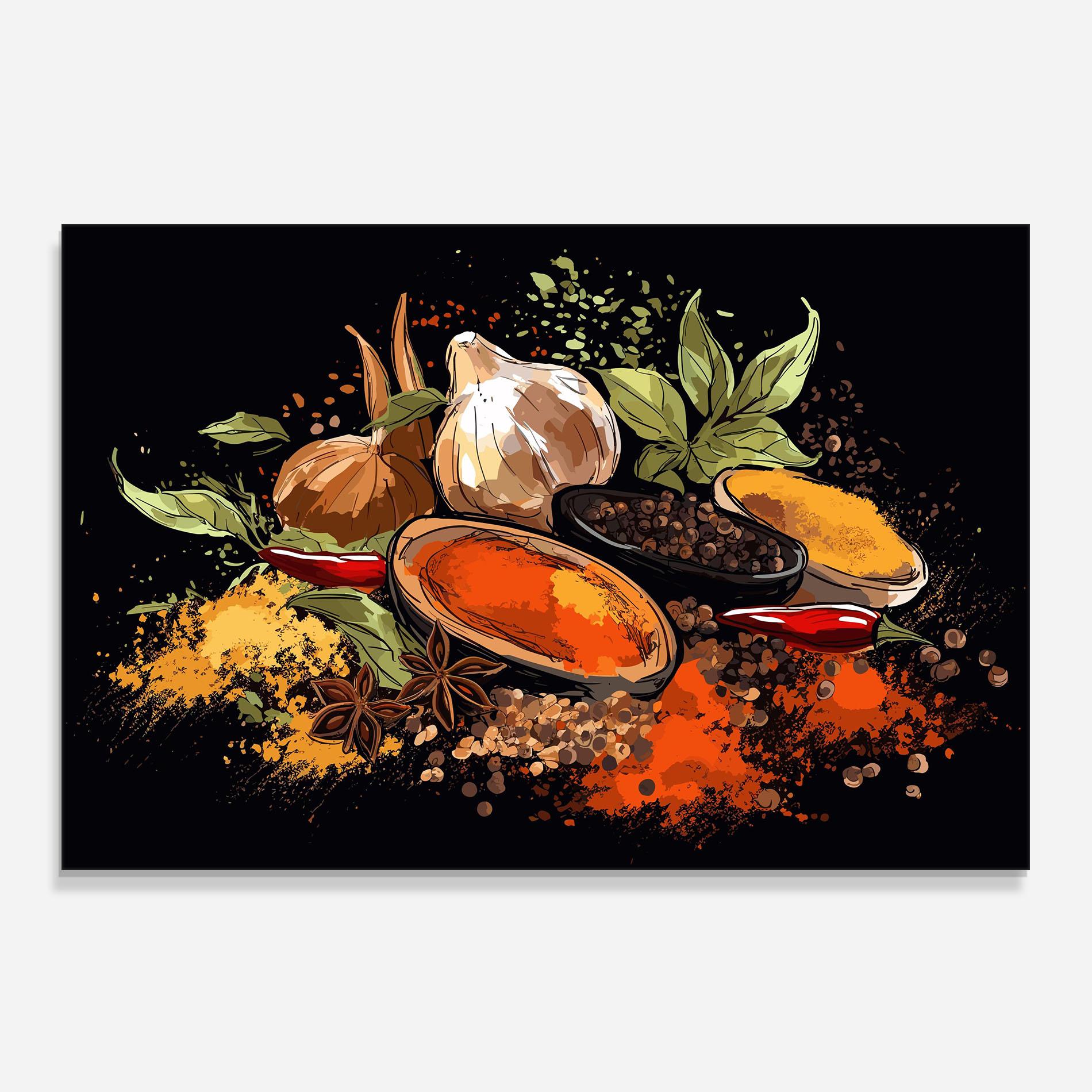 Panou Sticla Bucatarie Pretty Spices mockup 0