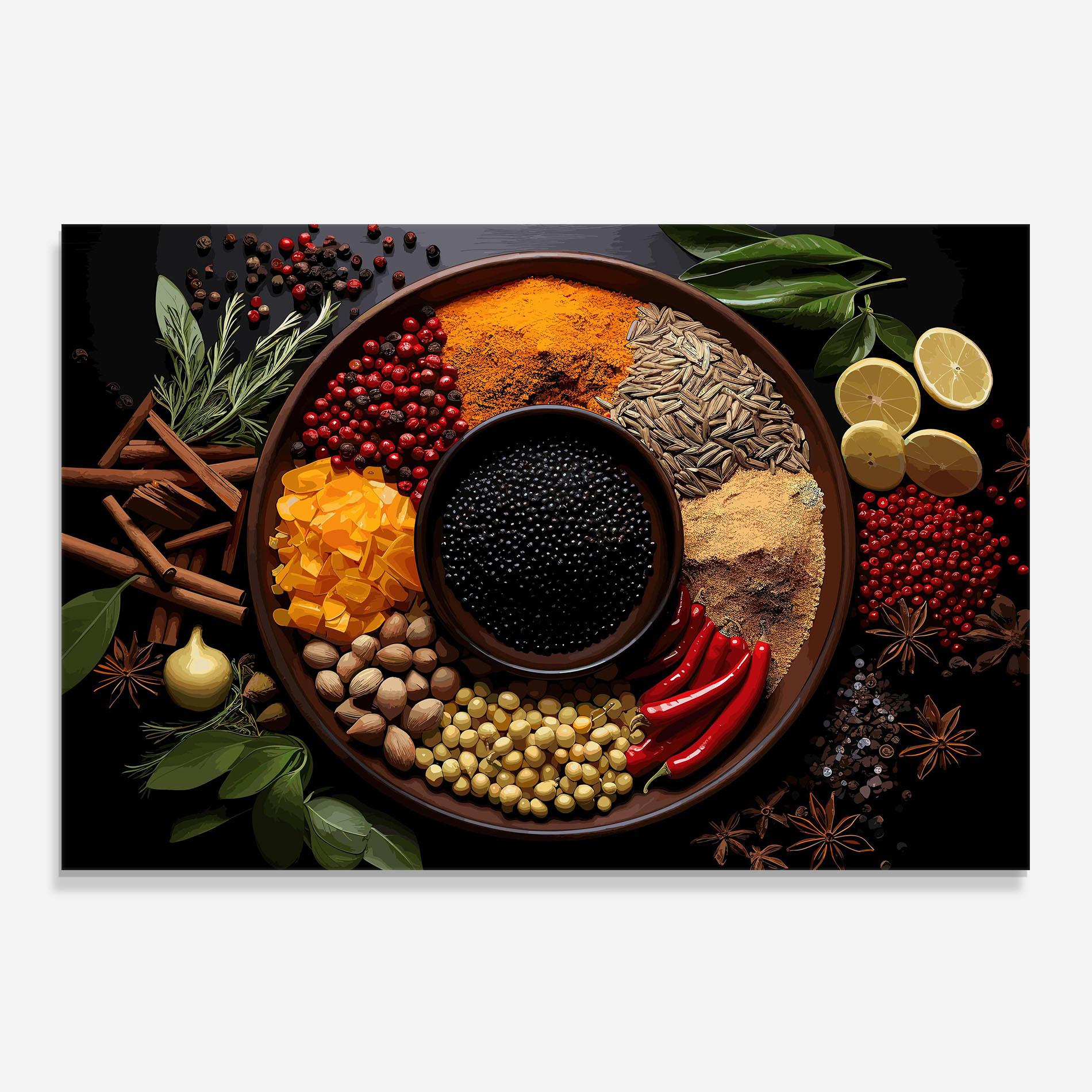 Panou Sticla Bucatarie Spices Plate mockup 0