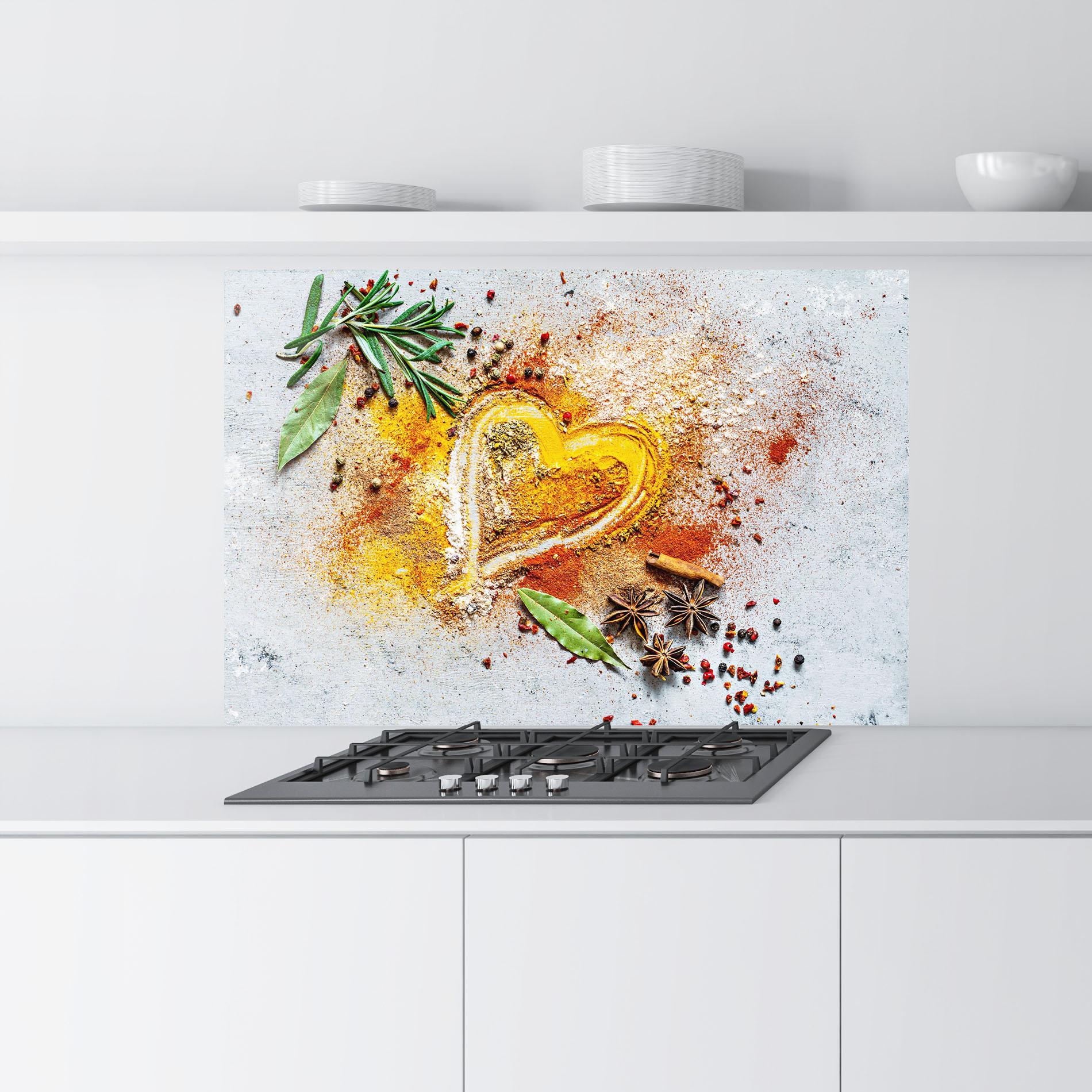 Panou Sticla Bucatarie Heart Spice Powders mockup 9